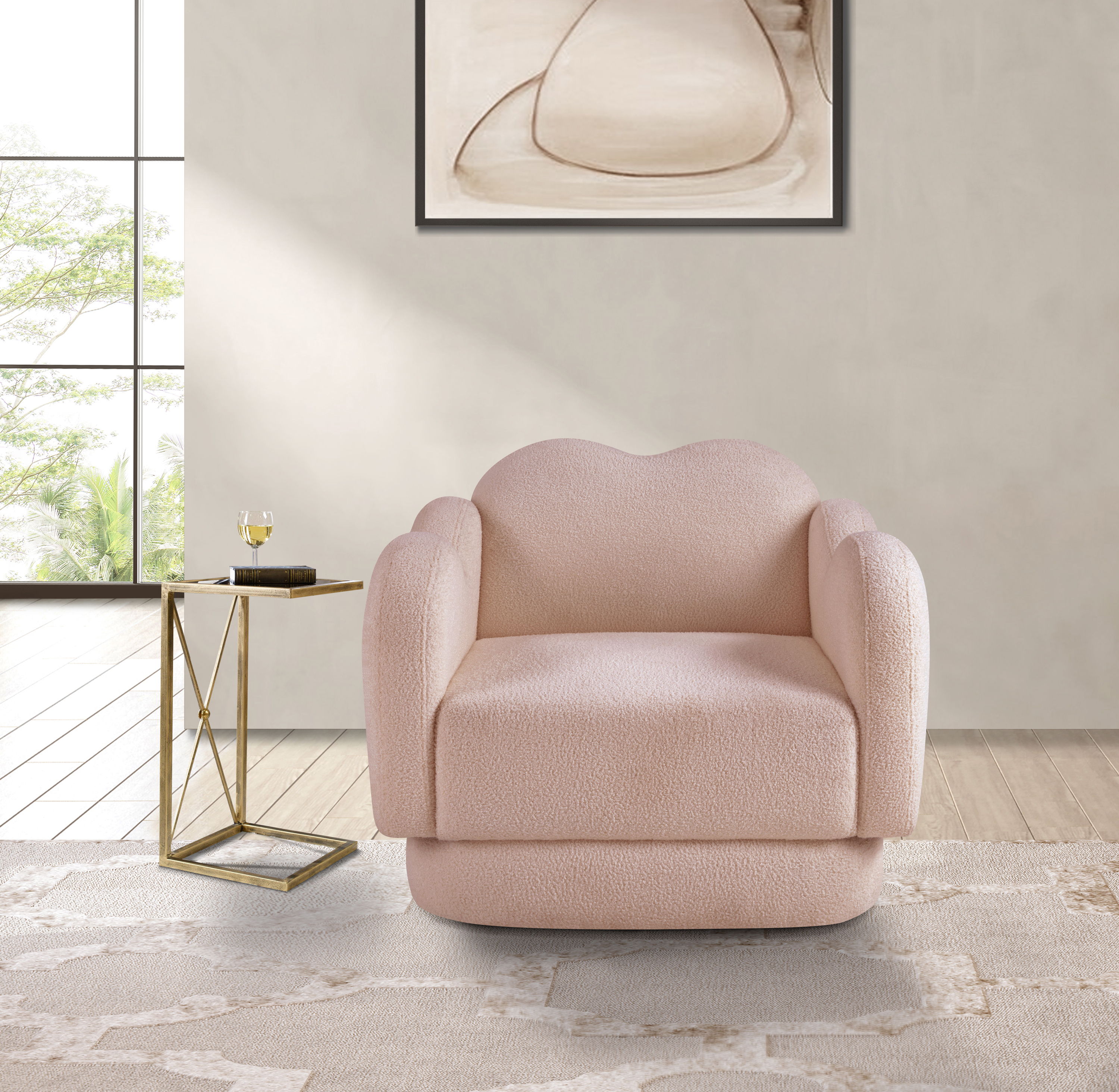 Bloom - Teddy Fabric Chair - Pink