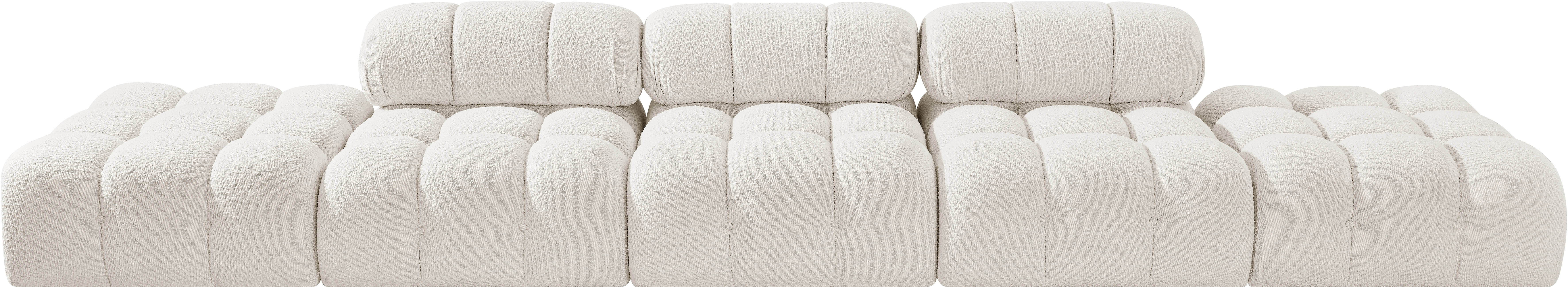 Ames - 5 Piece Boucle Fabric 170" Upholstered Modular Sofa - Cream