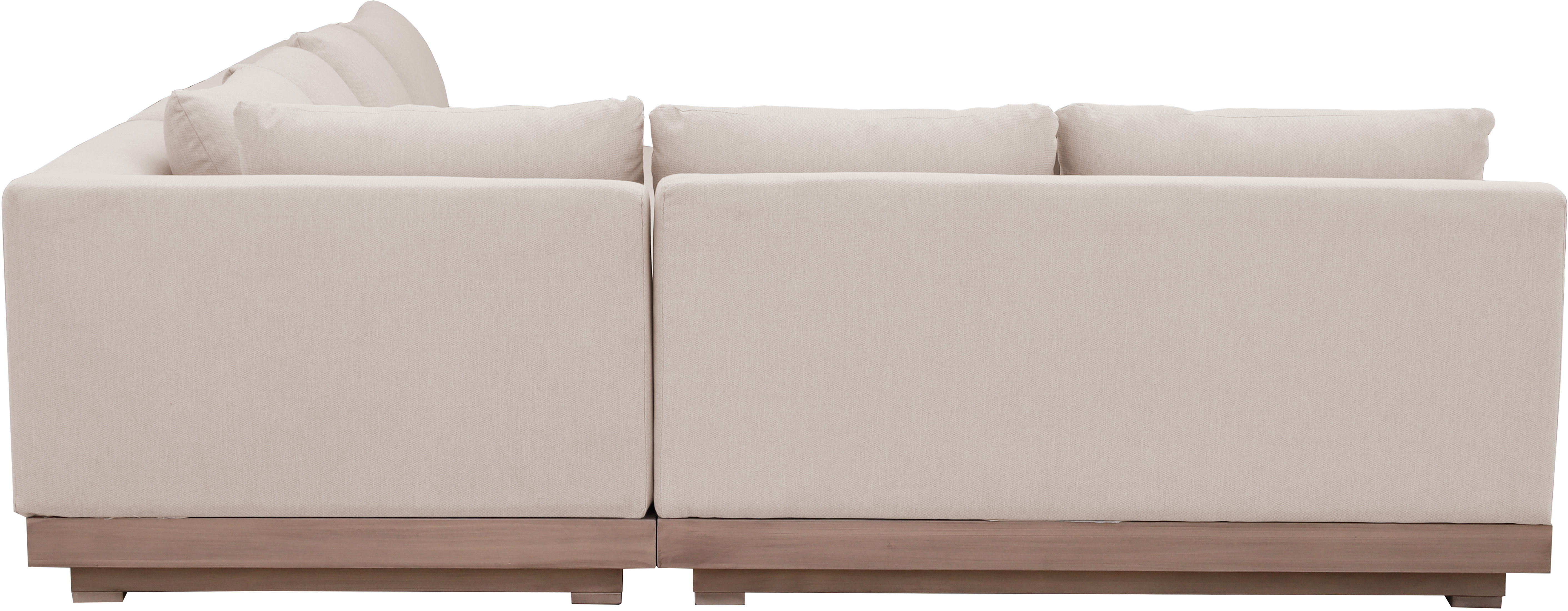 Solace - Olefin Performance Fabric 3 Piece Outdoor Patio Modular Sectional (Sofa, Loveseat & Corner Chair) - Beige