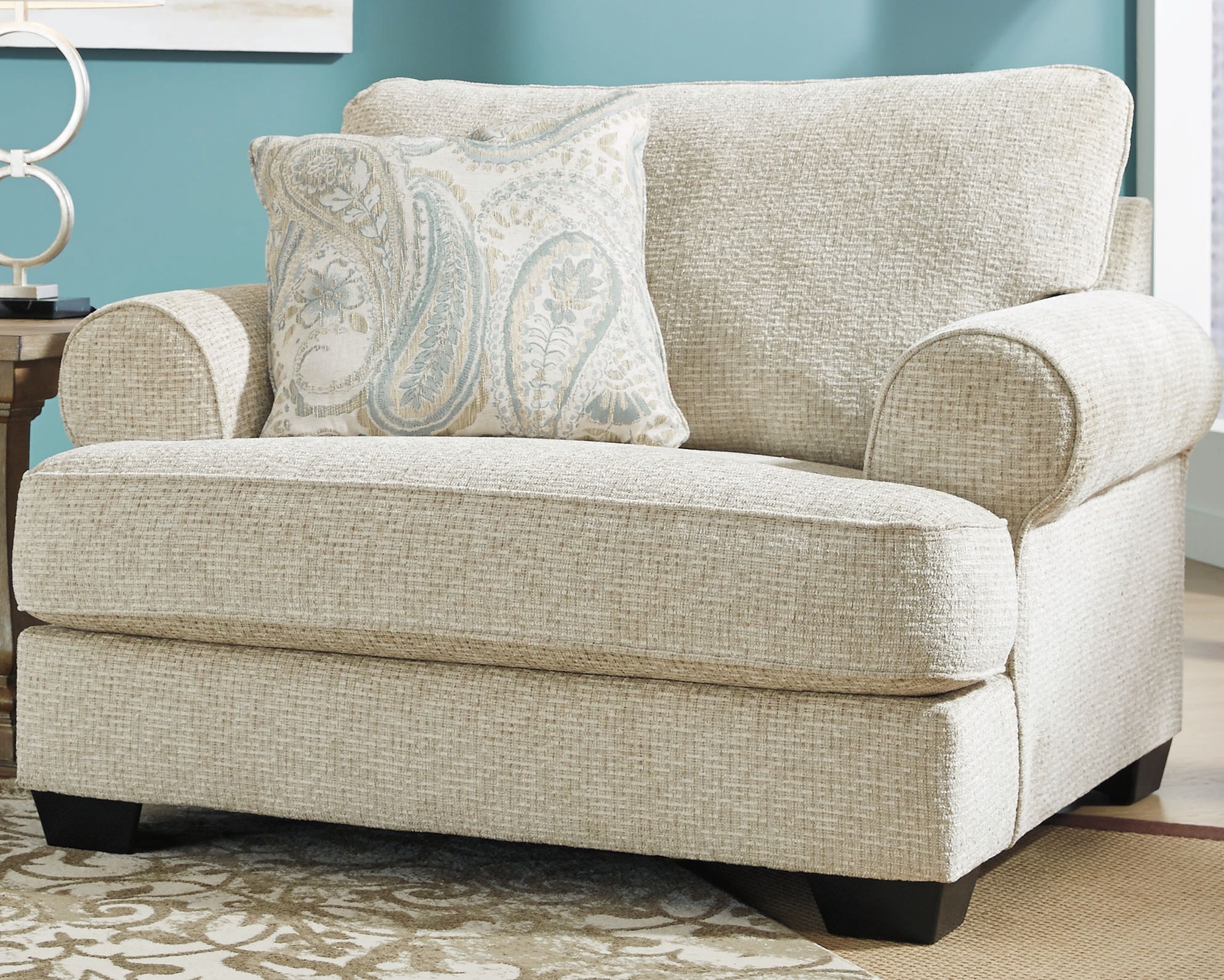 Ashley Furniture Monaghan - 2 Pc. - Chair and a Half with Ottoman - Sandstone - Image 3