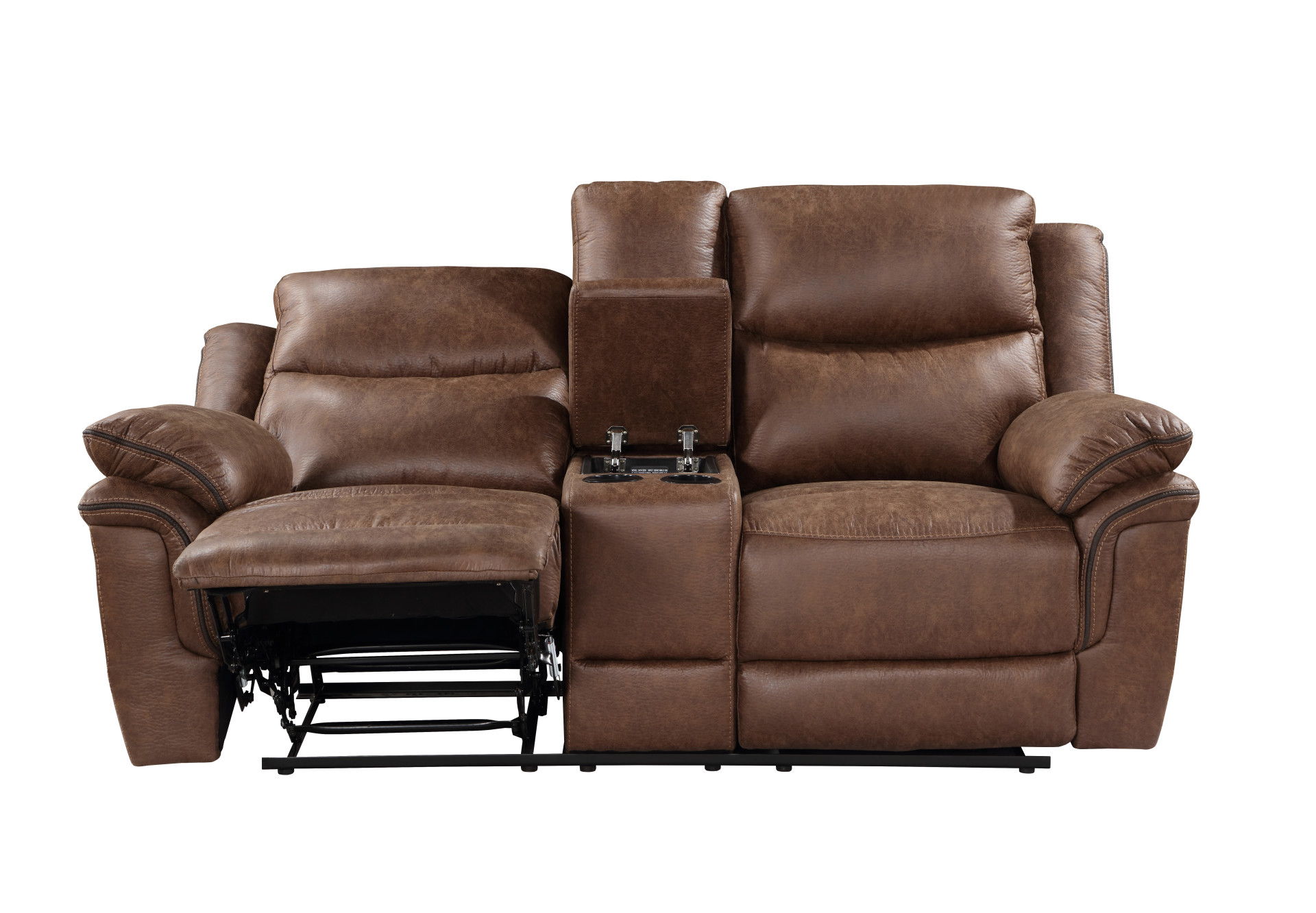 Ryland - Console Loveseat With Power Footrest - Brown, dark brown, view 5
