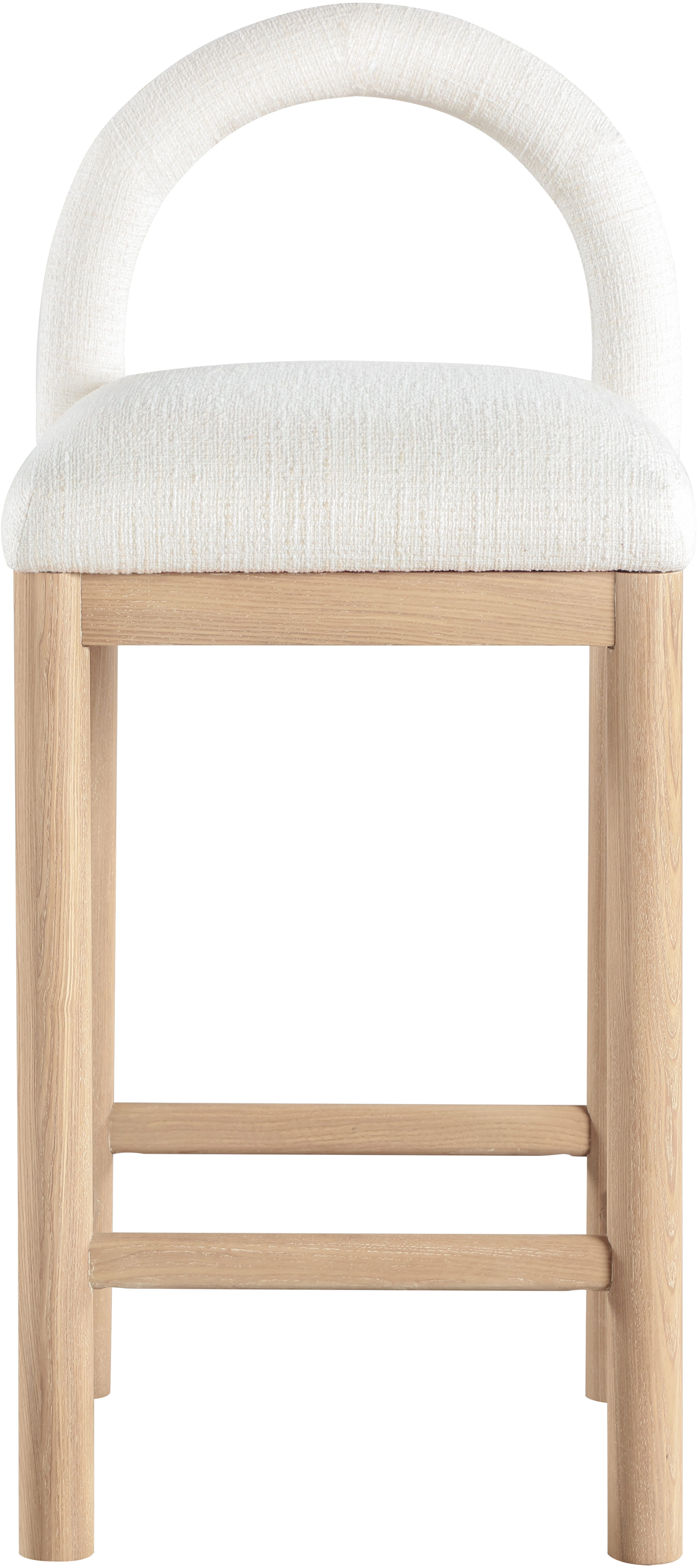 Conrad - Linen Counter Stool With Natural Legs - Cream