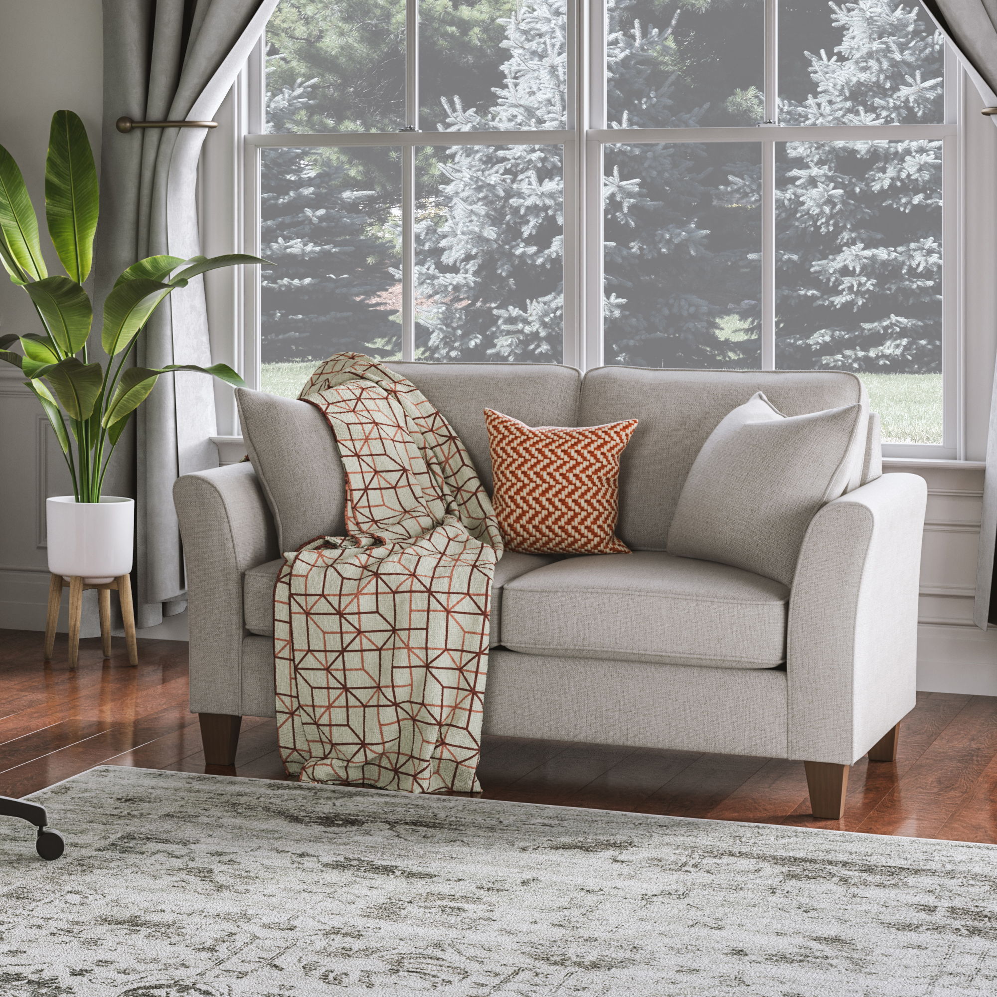 Libby - Fabric Loveseat, dark gray