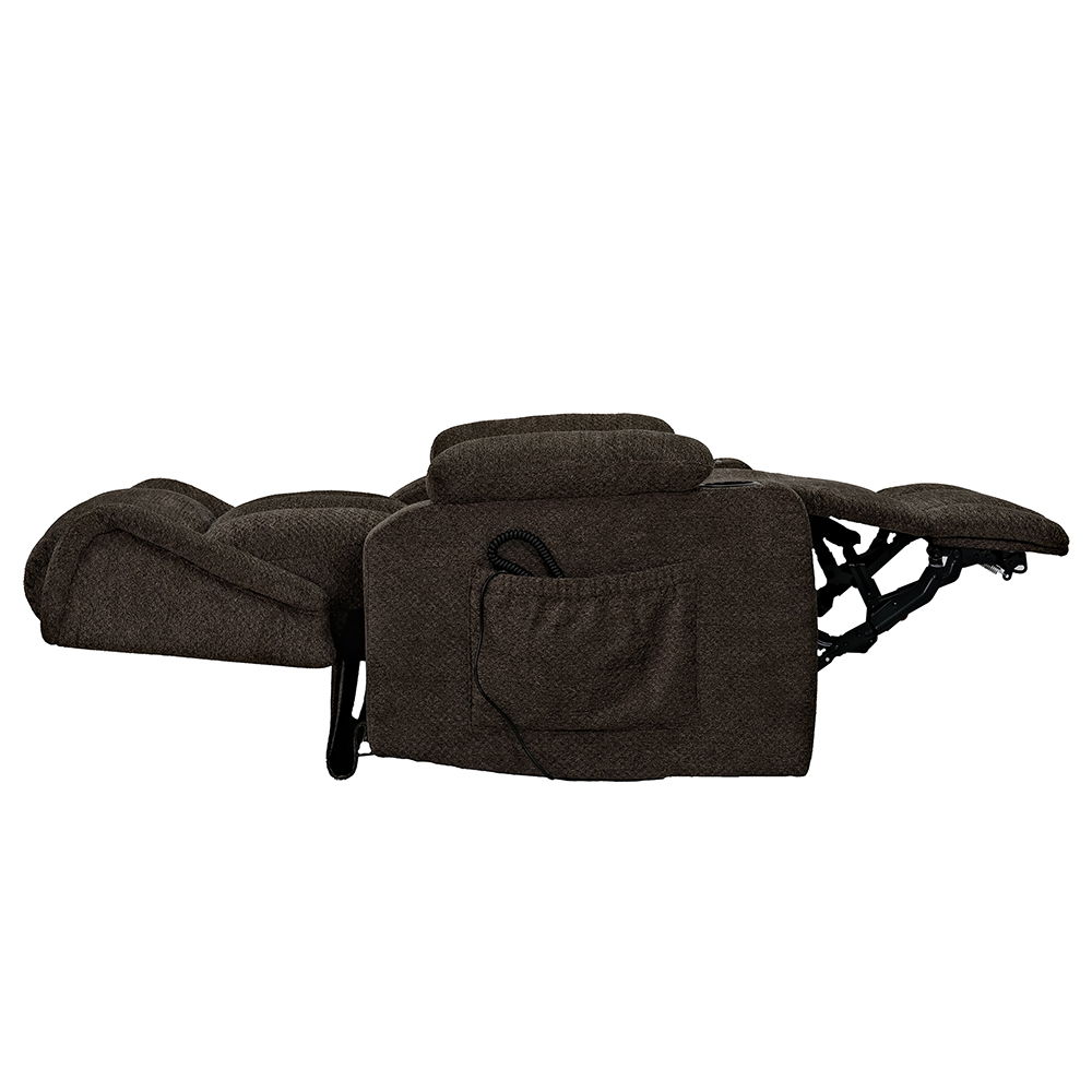 Lusio - Power Motion Recliner With Lift & Cup Holder - Brown, dark brown, view 5
