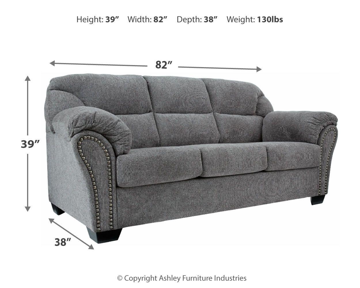 Ashley Furniture Allmaxx - 2 Pc. - Sofa, Loveseat - Pewter - Image 5