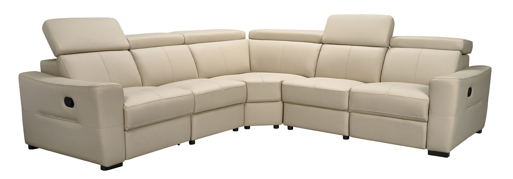 6021 - Sectional With Manual Recliners - Cream