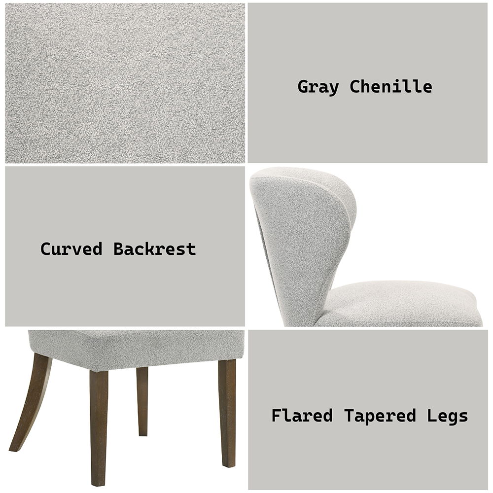 Dillon - Side Chair (Set of 2) - Gray / Walnut, gray, view 6