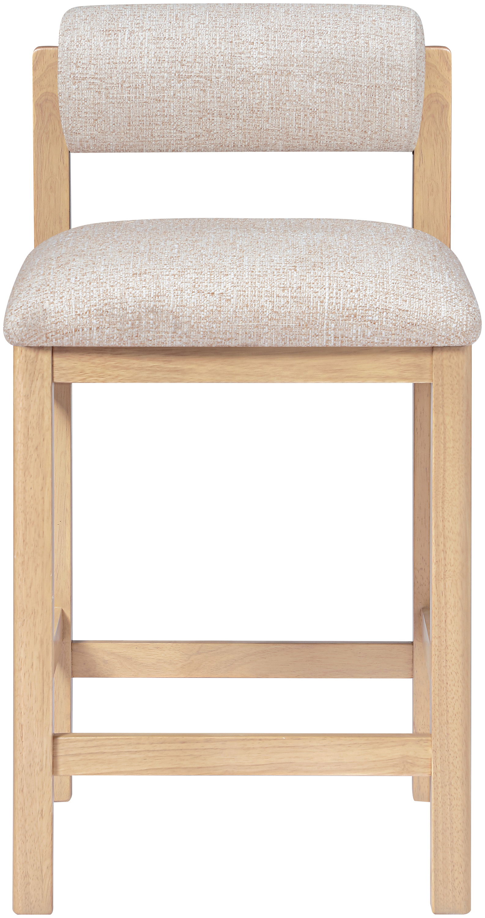Roundhill - Linen Textured Fabric Upholstered Counter Stool - Beige