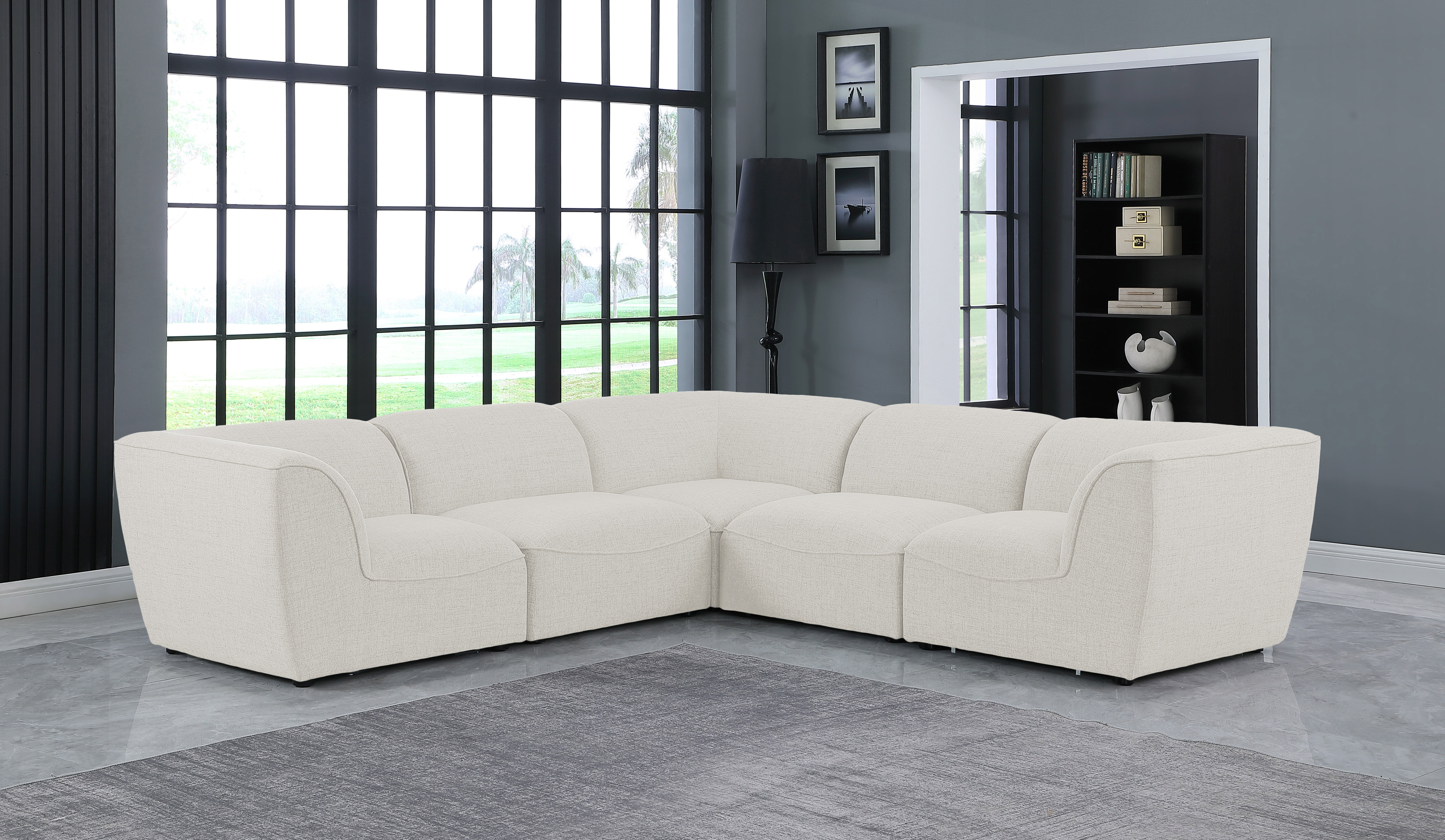 Miramar - 5 Piece Modular Corner Sectional - Cream