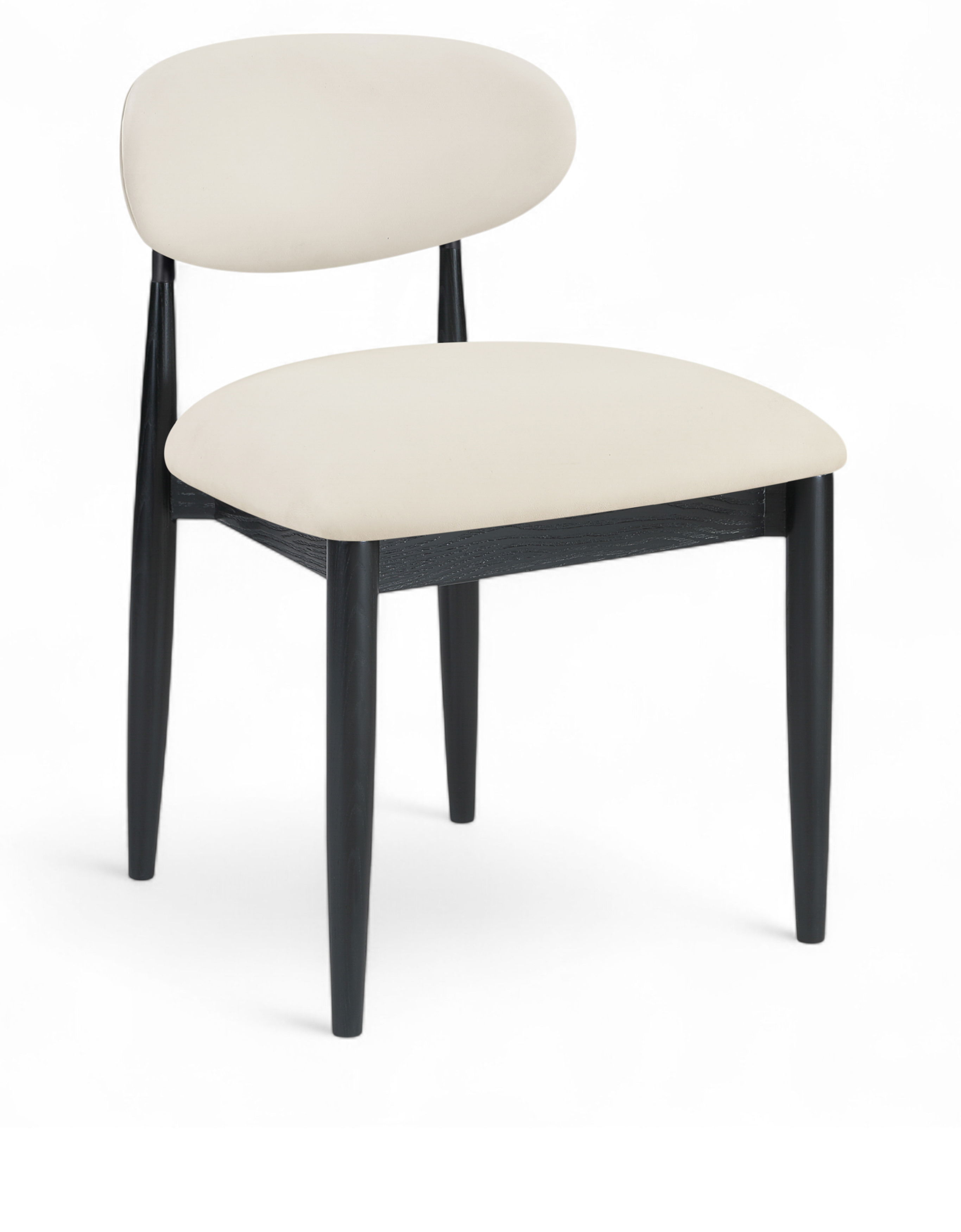 Riccio - Vegan Leather Upholstered Dining Side Chair (Set of 2) - Cream