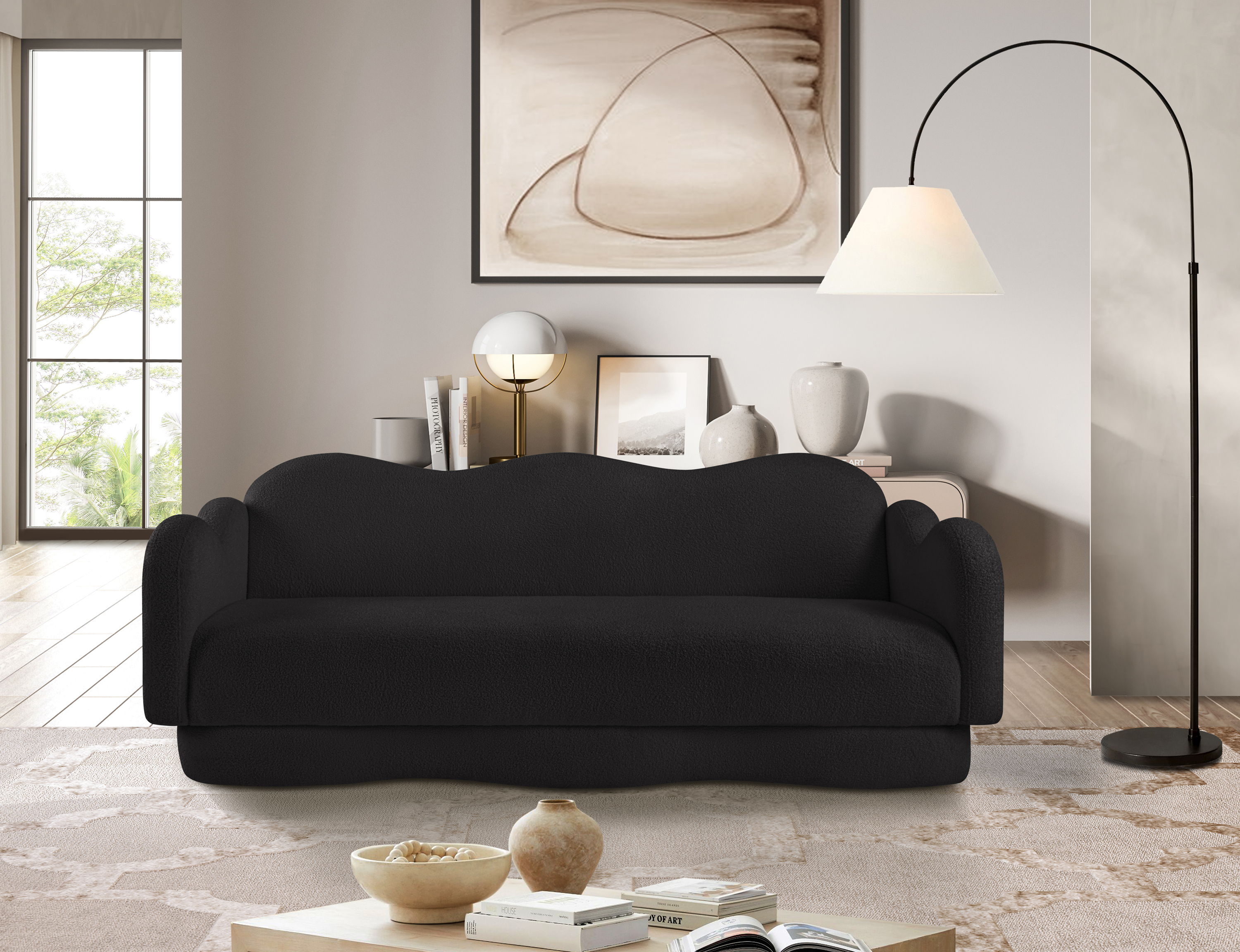Bloom - Teddy Fabric Sofa - Black