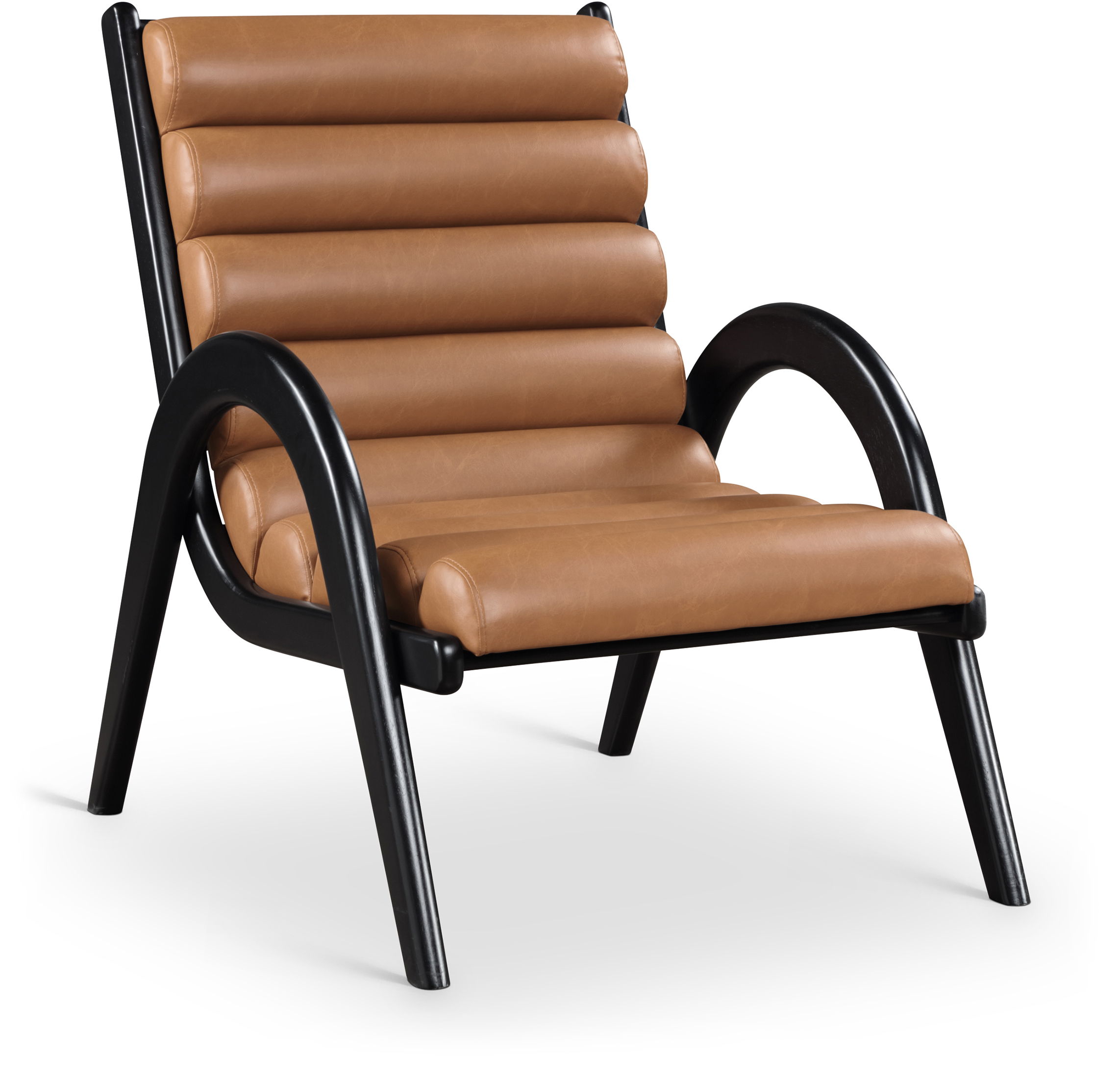 Randal - Vegan Leather Upholstered Accent Chair - Cognac