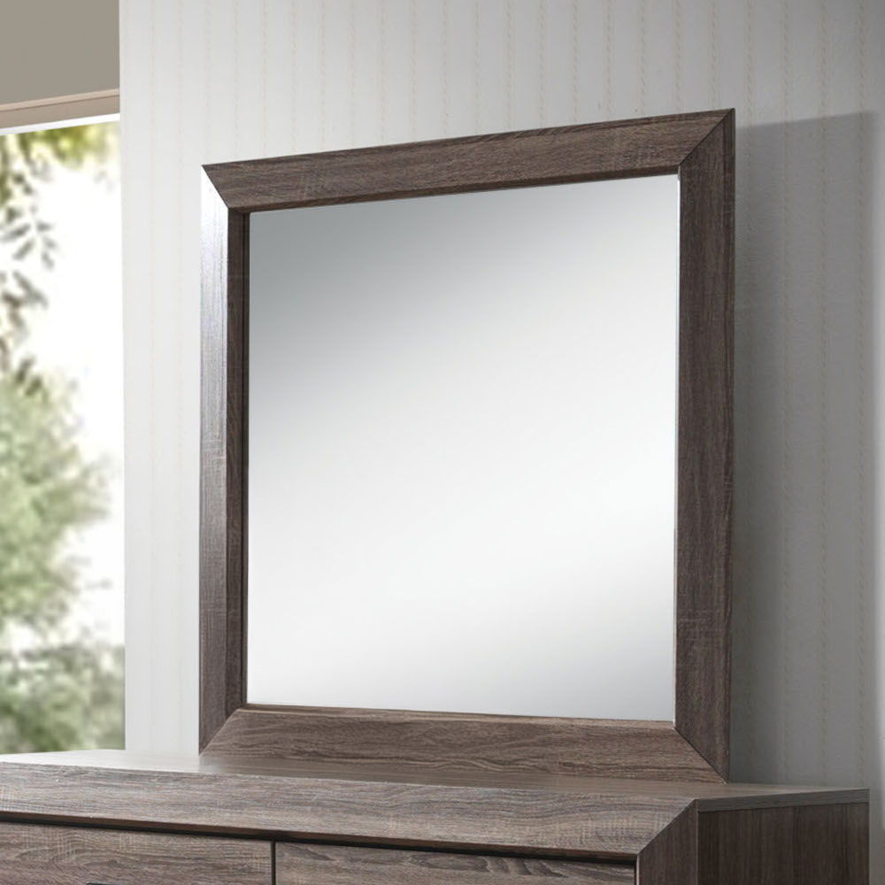 Lyndon - Mirror - Weathered Gray Grain, dark brown, view 3