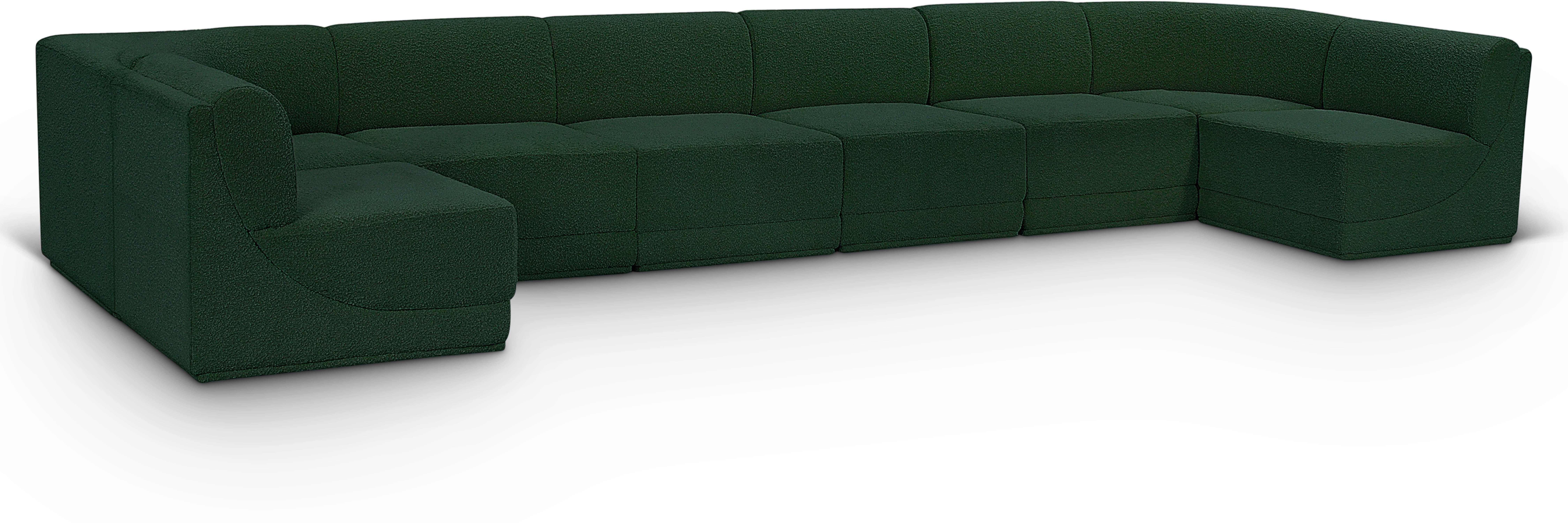 Ollie - 8 Piece Modular U-Shaped Armless Sectional - Green