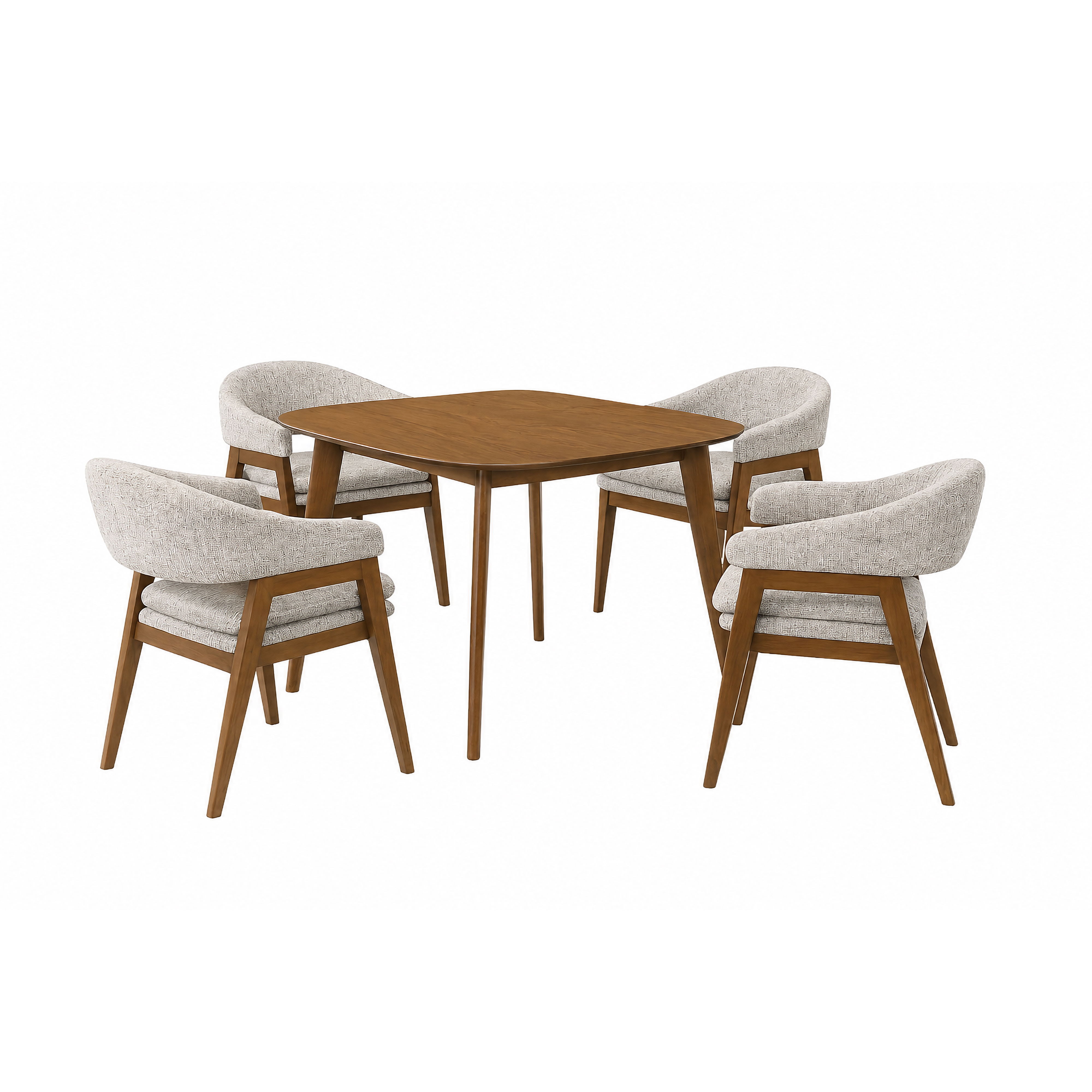 5 Pc · 39" Square Dining Table With 4 Arm Chairs