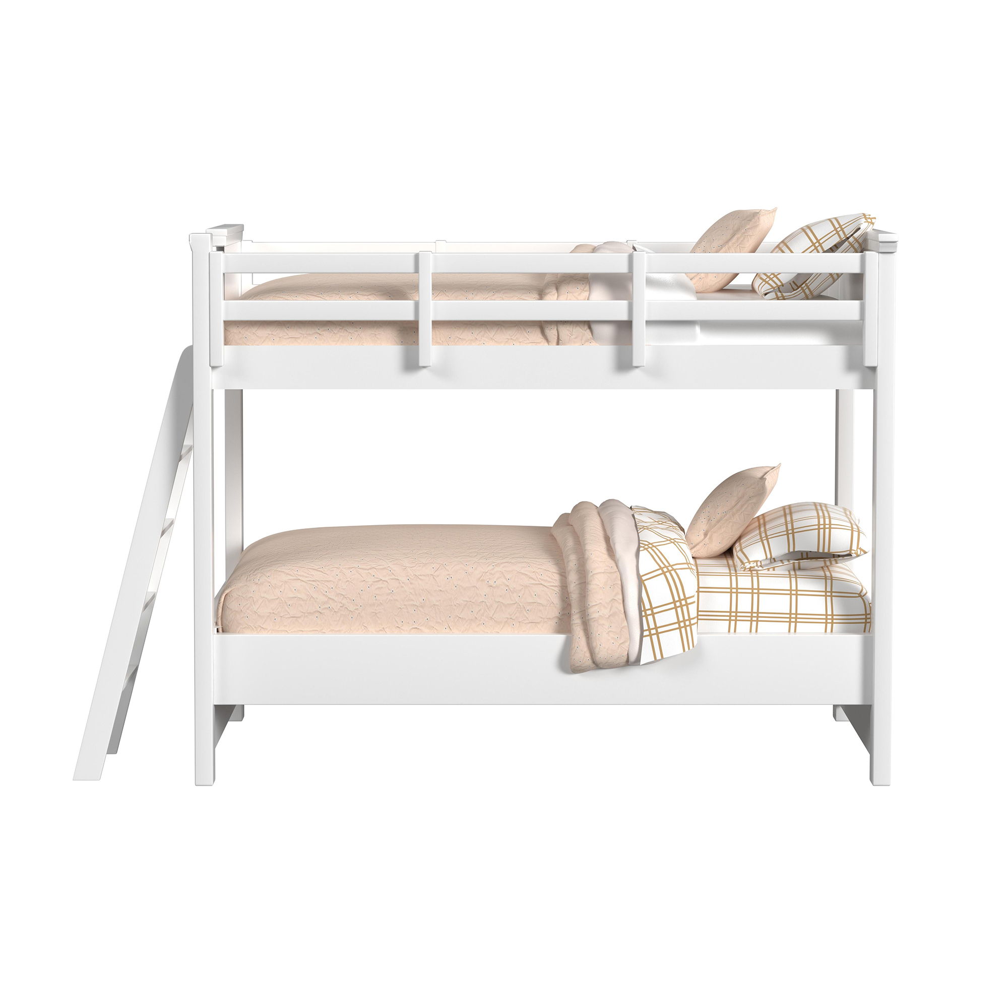 Hampton Kids - Twin Over Twin Bunk With Ladder - White