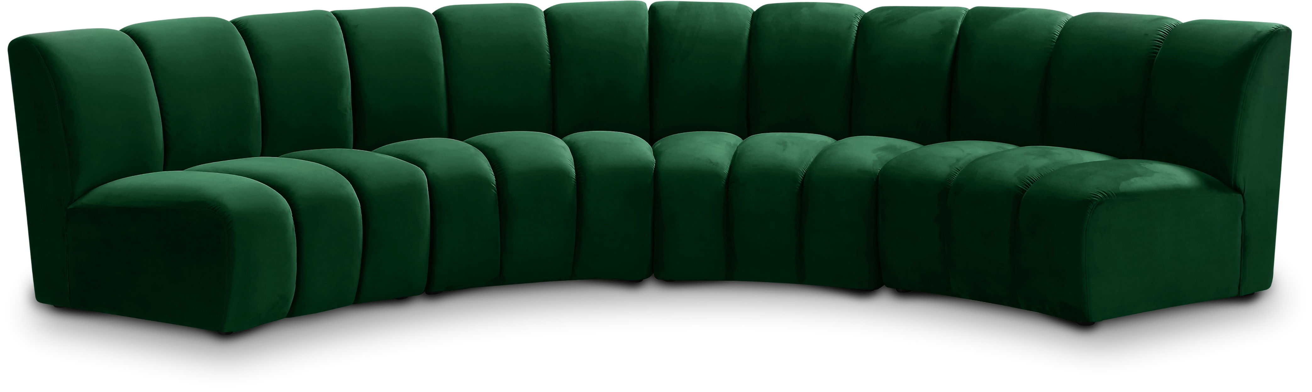 Infinity - 4 Piece Modular Sectional - Fabric - Green