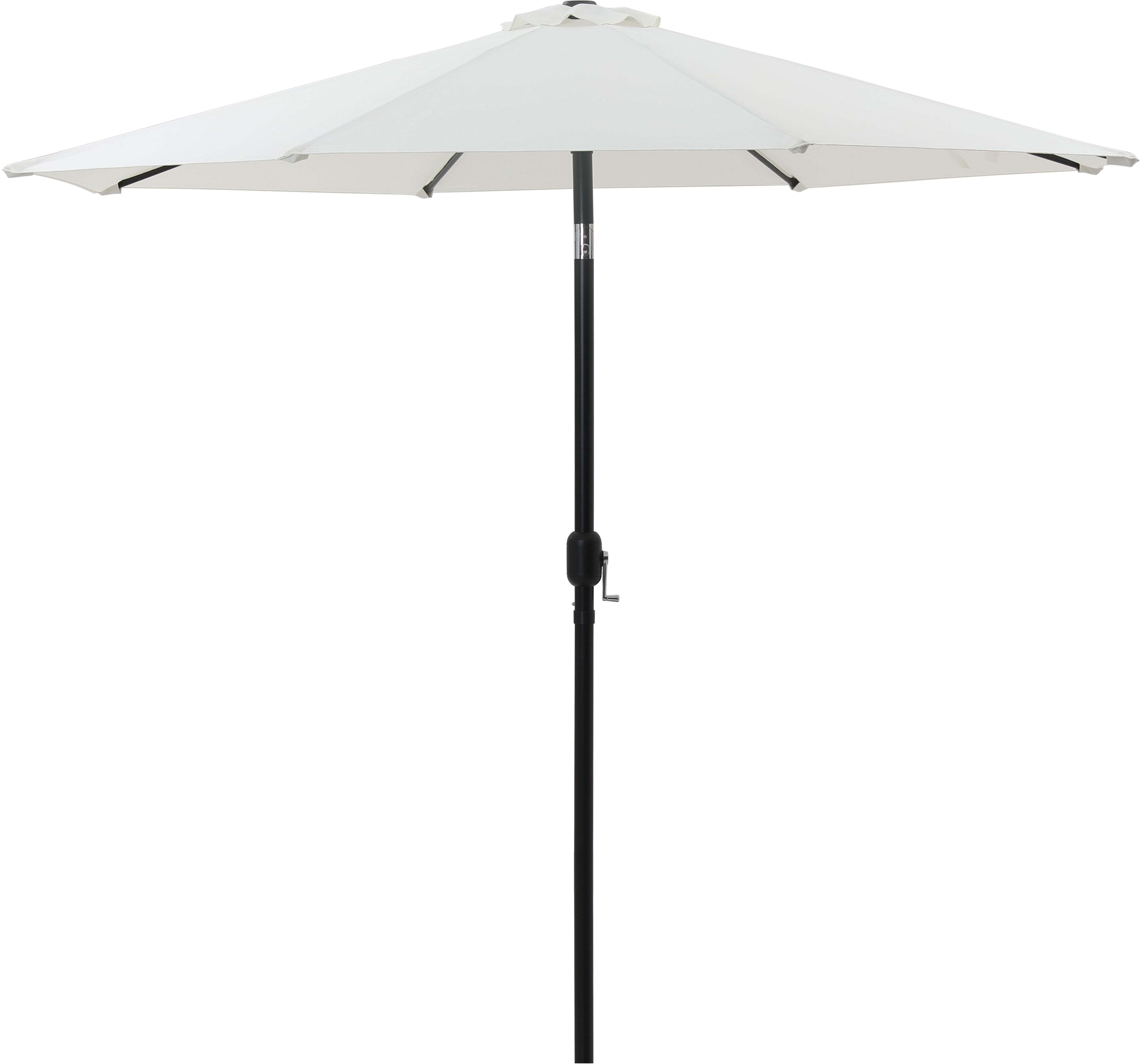 Fiji - Aluminum Patio Umbrella With Square White And Black Base - White