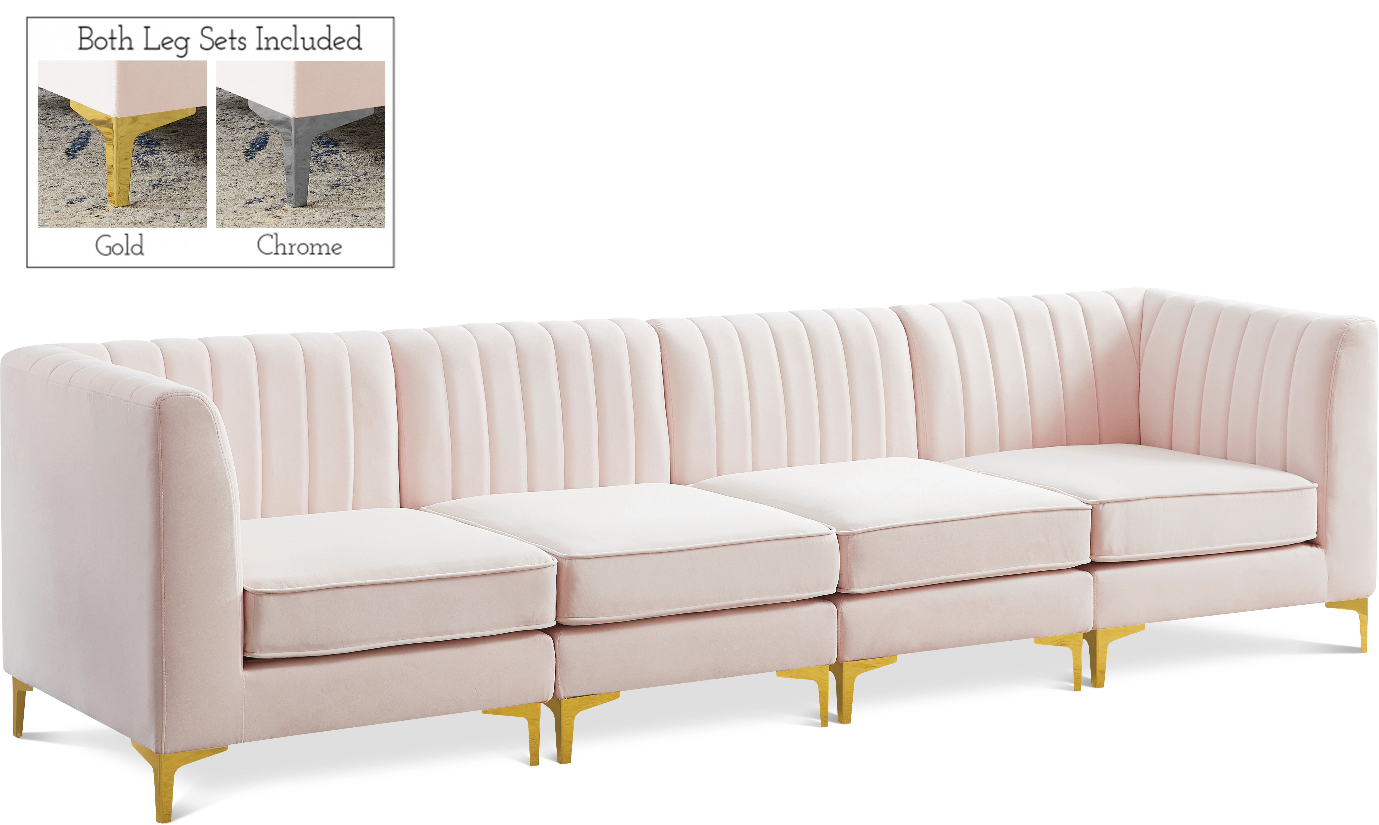 Alina - 4 Piece Modular Sectional - Pink