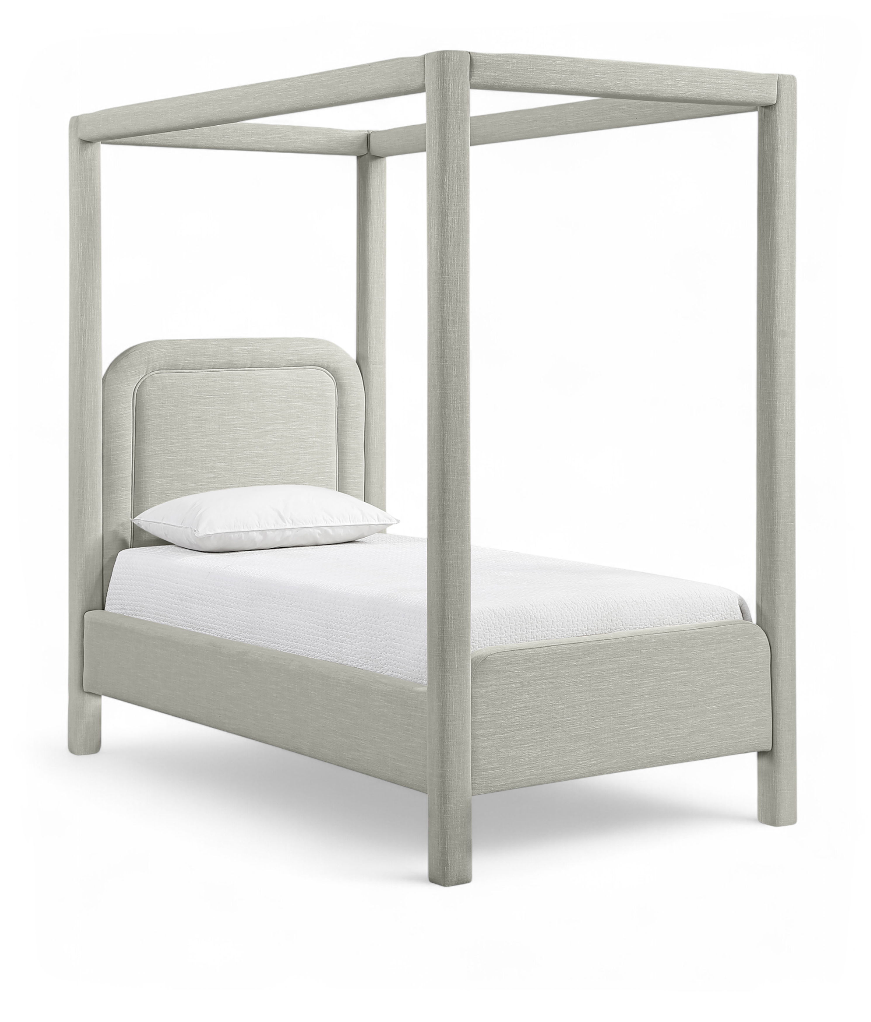 Salina - Linen Textured Fabric Upholstered Twin Bed - Gray
