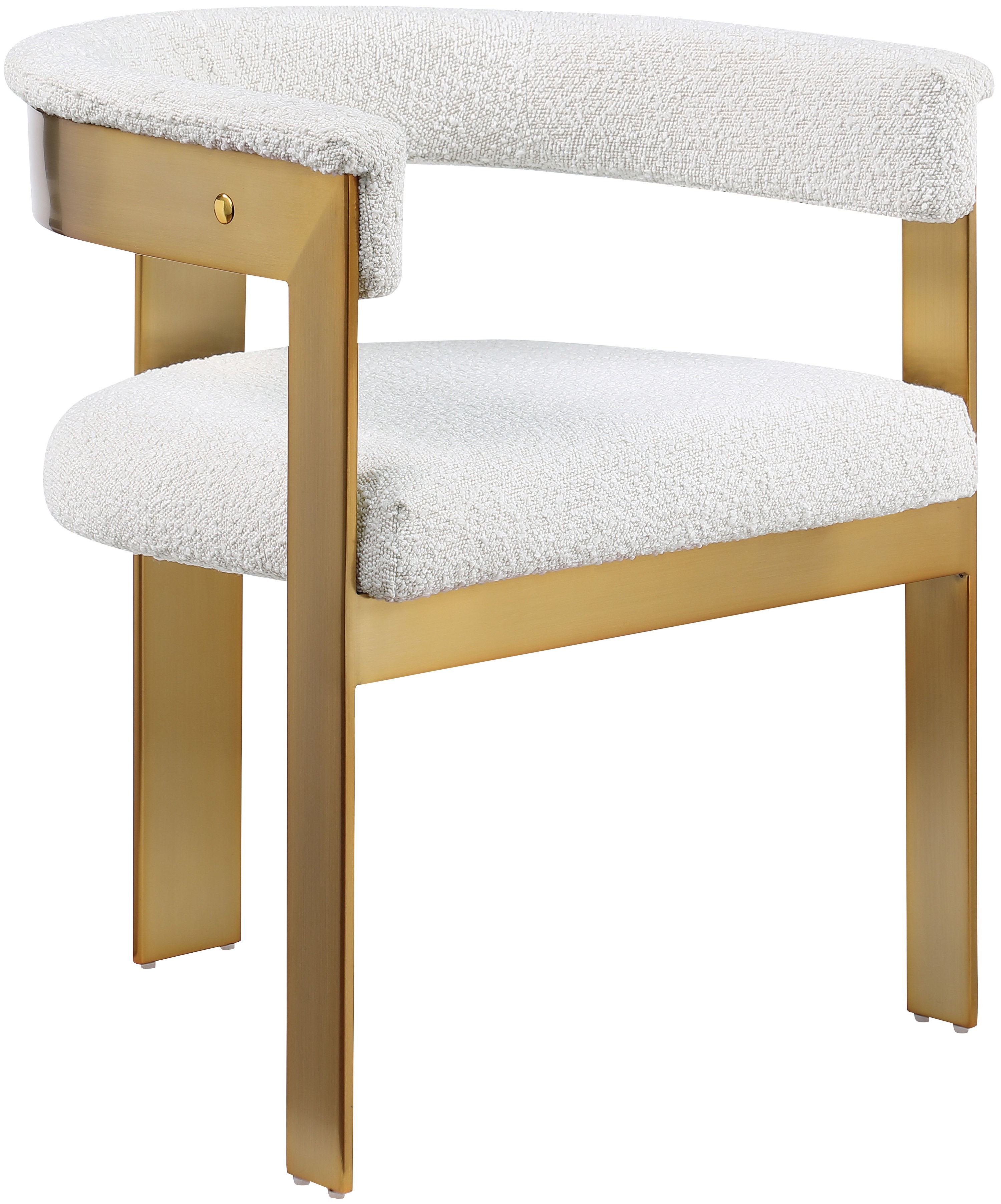 Romeo - Boucle Dining Chair With Gold Base (Set of 2) - Cream