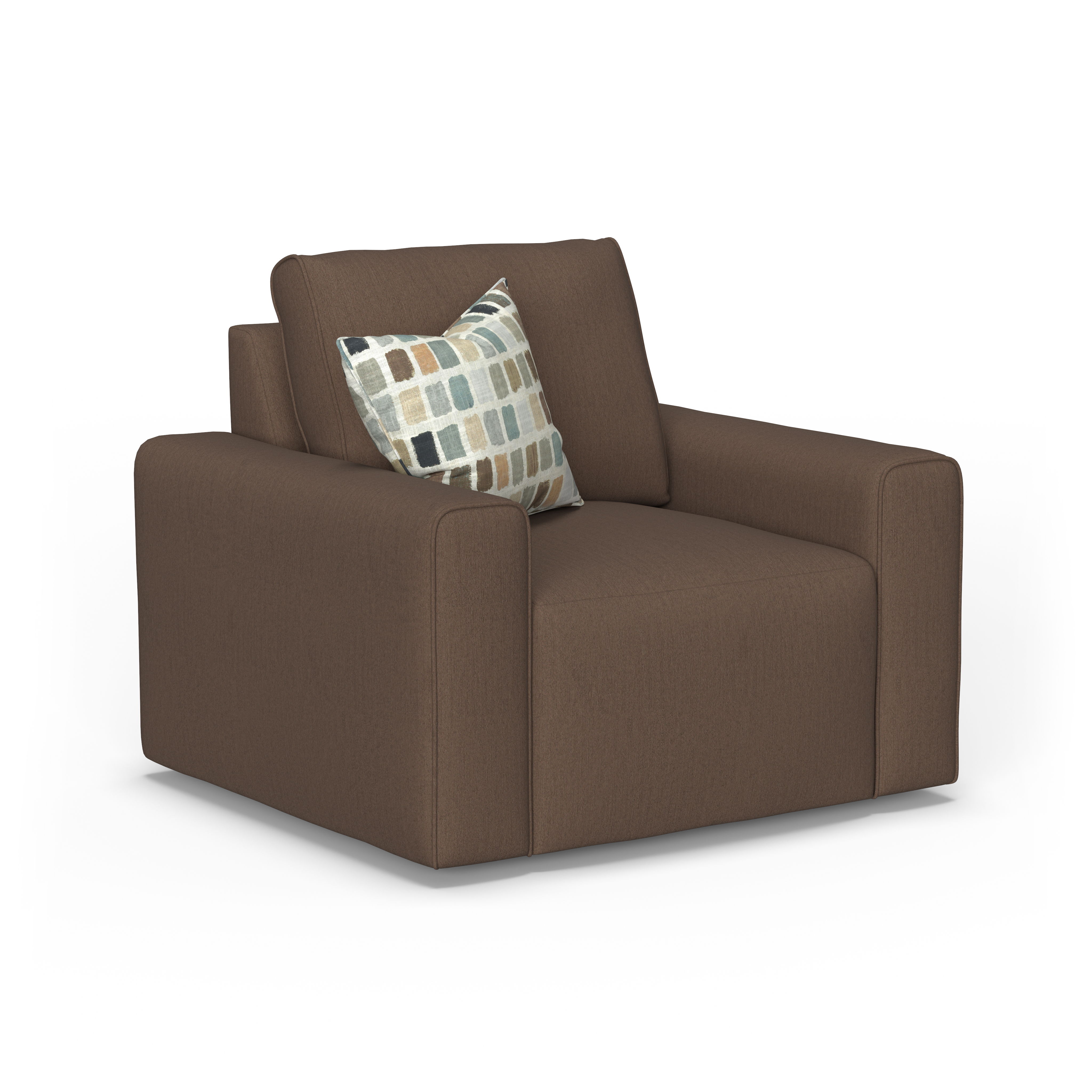 Dawson - Fabric Stationary Chair, dark brown