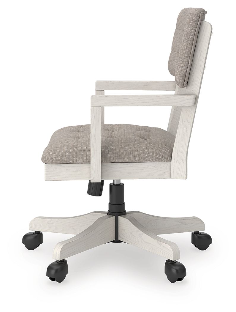 Robbinsdale - 4 Pc. - L-Shaped Home Office Desk, Home Office Desk Chair, Bookcase - Antique White