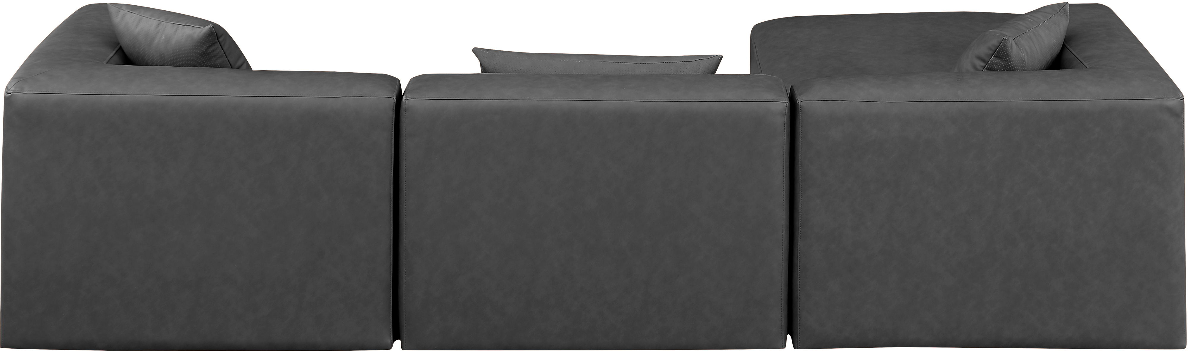 Cube - 4 Piece Modular Sectional With Chaise - Charcoal Gray
