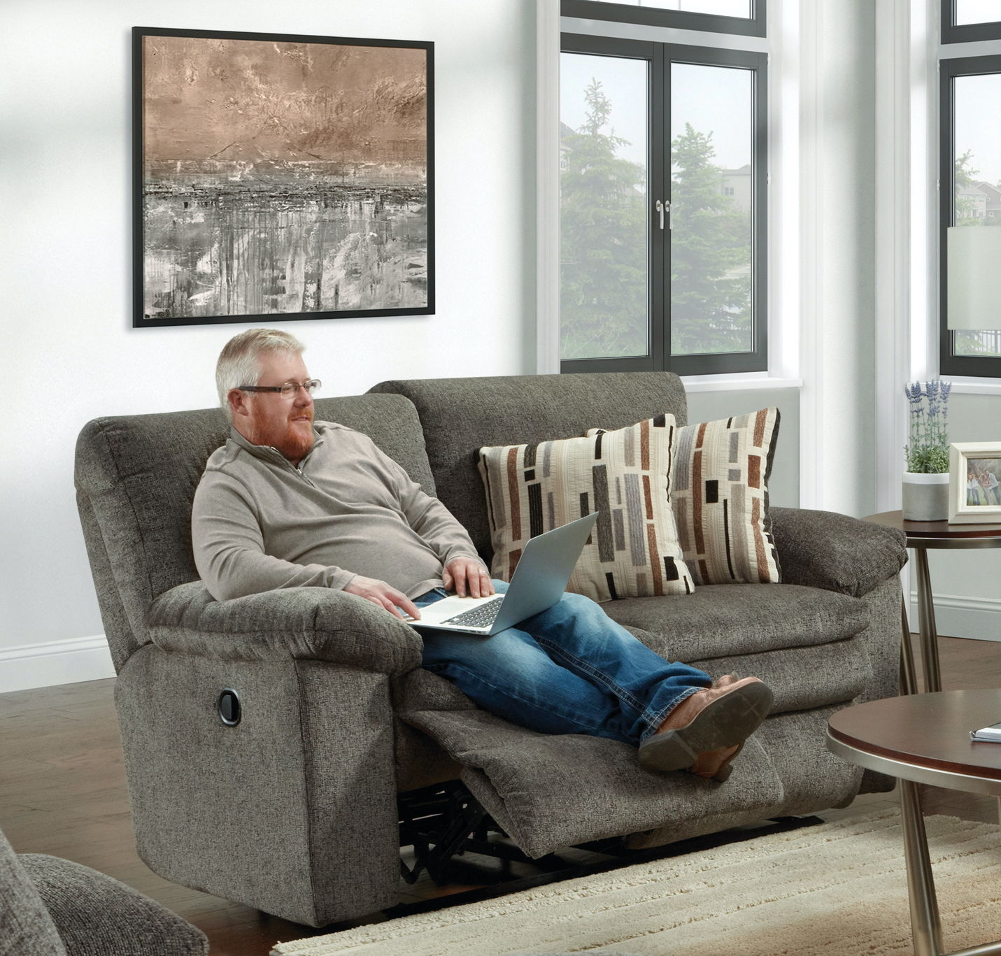Tosh - Reclining Loveseat - Pewter