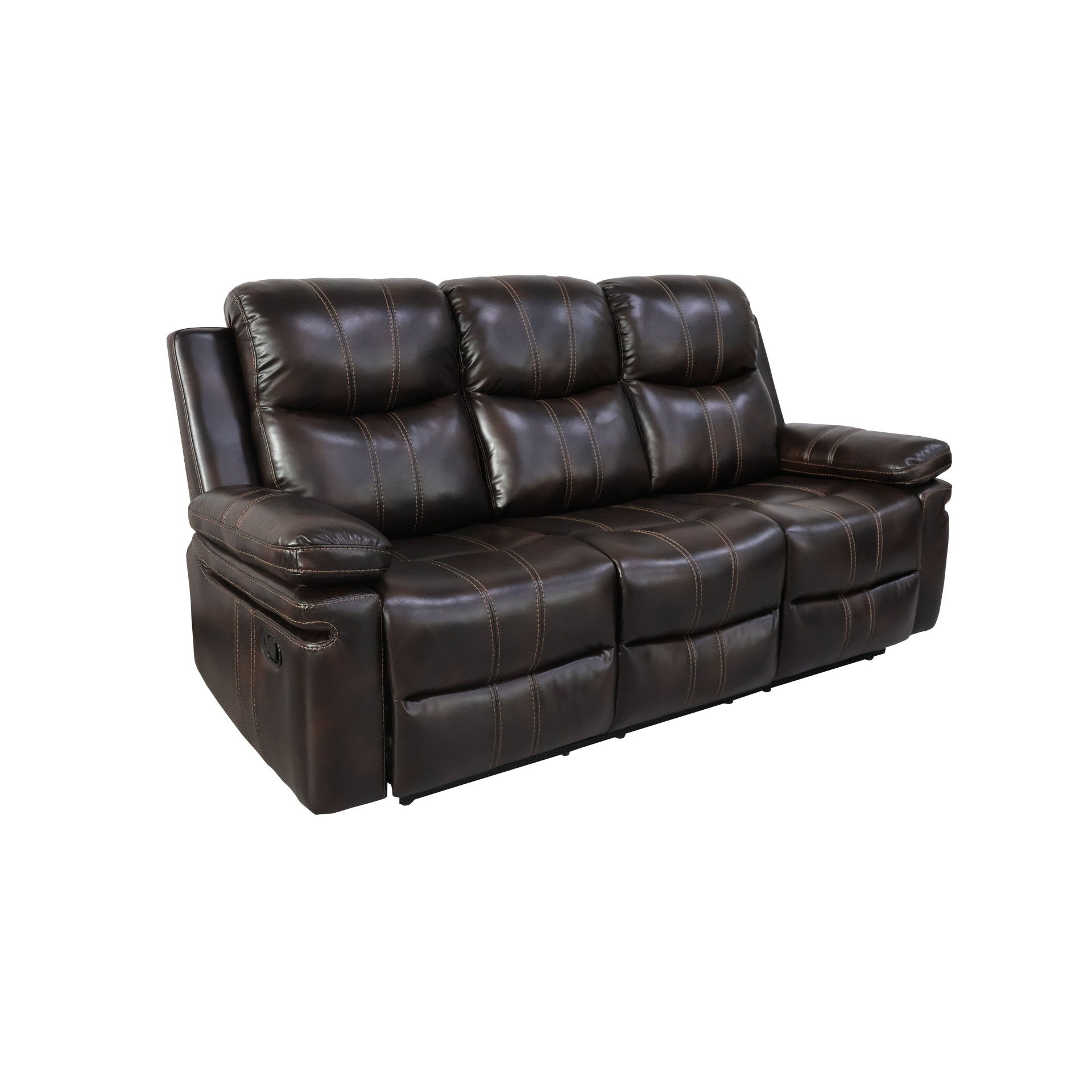 Kellen - Sofa With Dual Recliner & Drop Down Tray - Brown