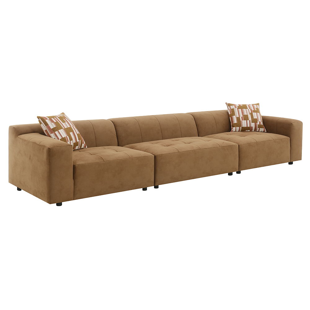 Zoey - Modular - Armless Chair - Chocolate Suede, dark brown, view 7