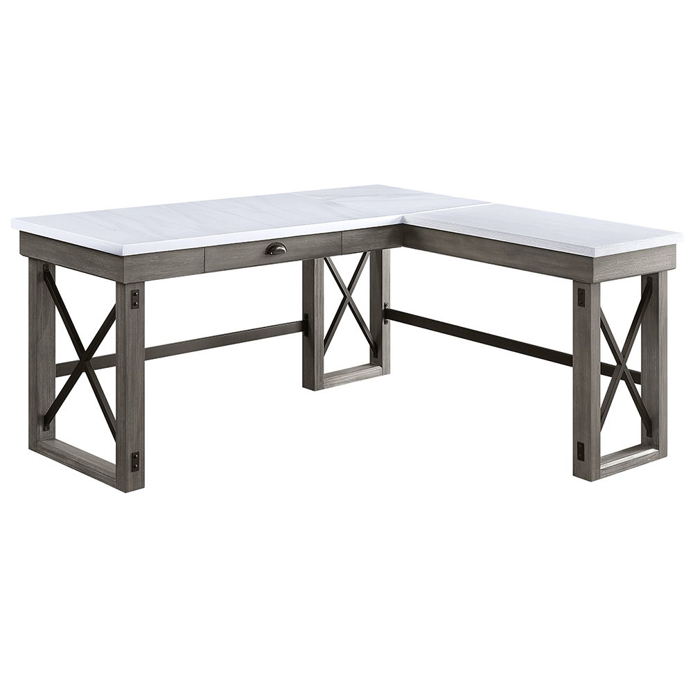 Talmar - Writing Desk With Lift Top - Marble Top & Weathered Gray, dark gray