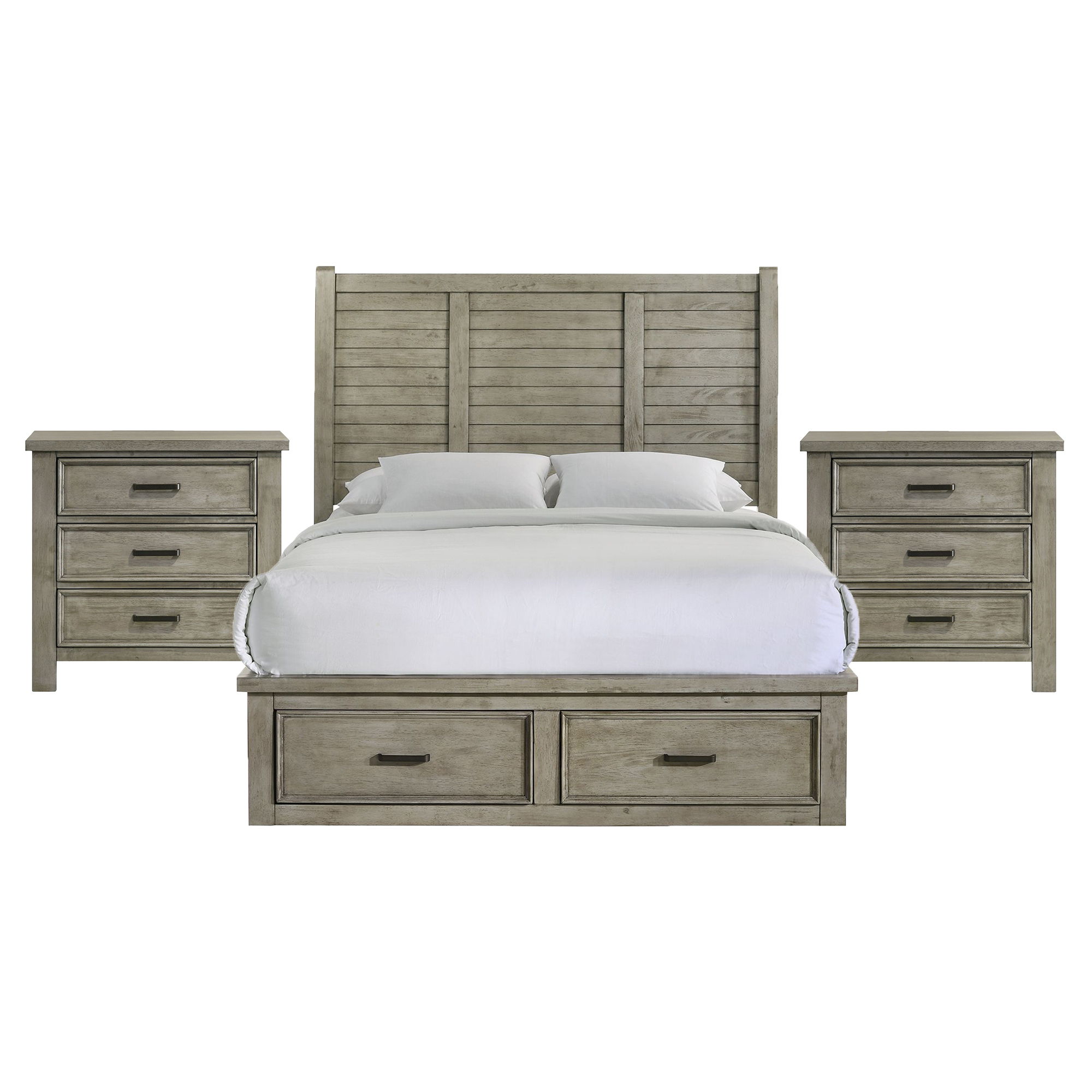 Queen · 3 Pc · Bedroom Set With 2 Nightstands