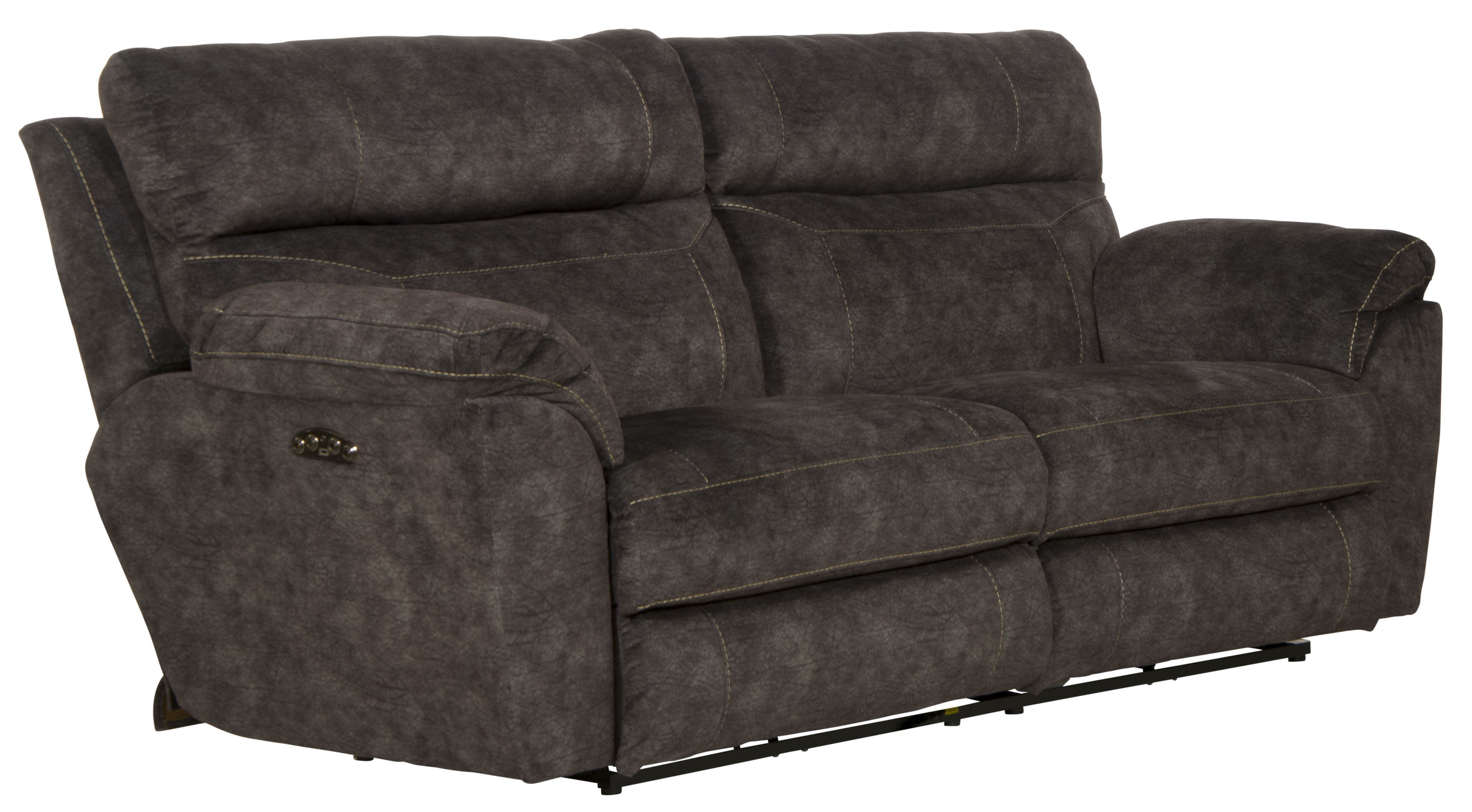 Sedona - Power Lay Flat Reclining Sofa With Power Adjustable Headrest - Smoke