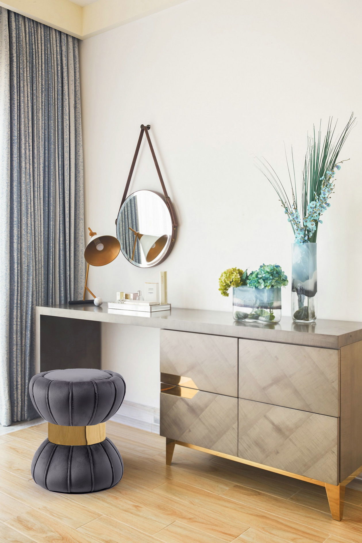 Vino - Ottoman / Stool - Gray