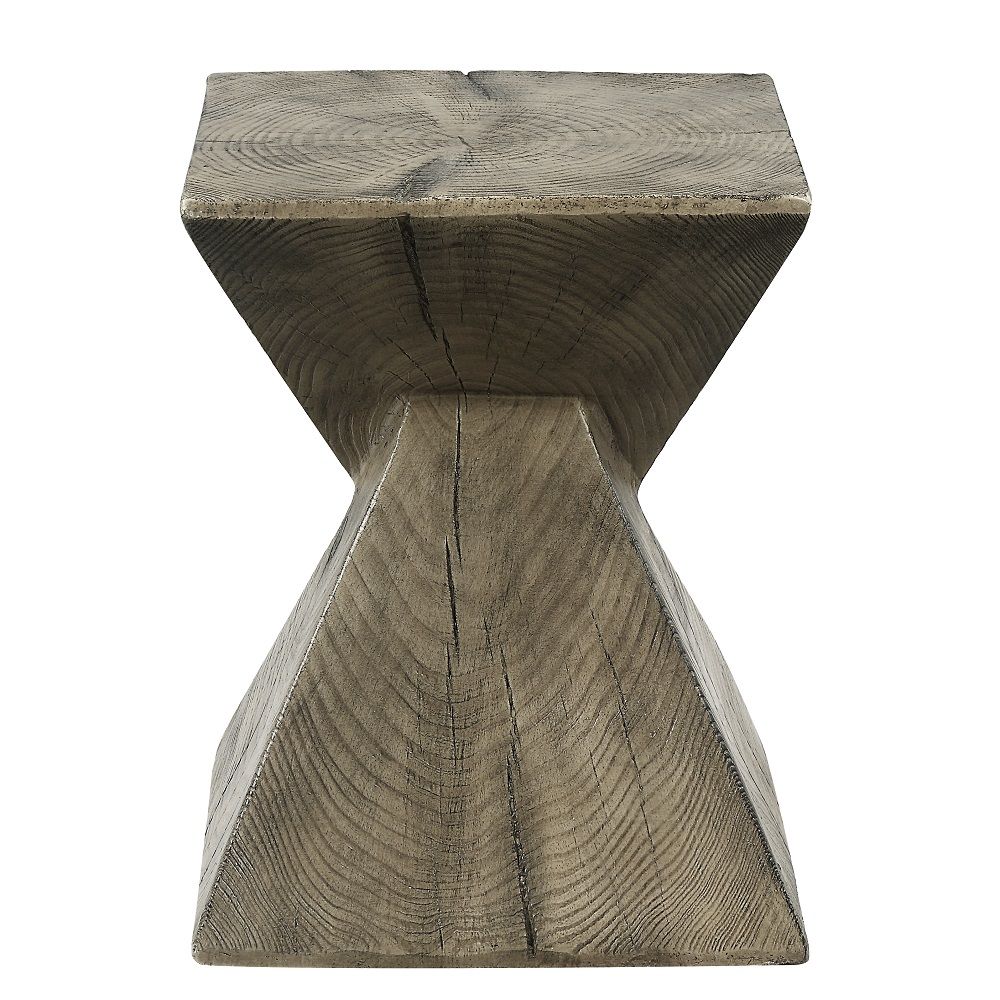 Zahi - Accent Table - Weathered Oak, bronze, view 2