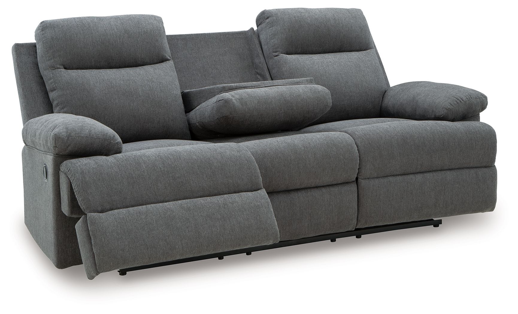 Side-Swipe - Reclining Sofa With Drop Down Table - Charcoal