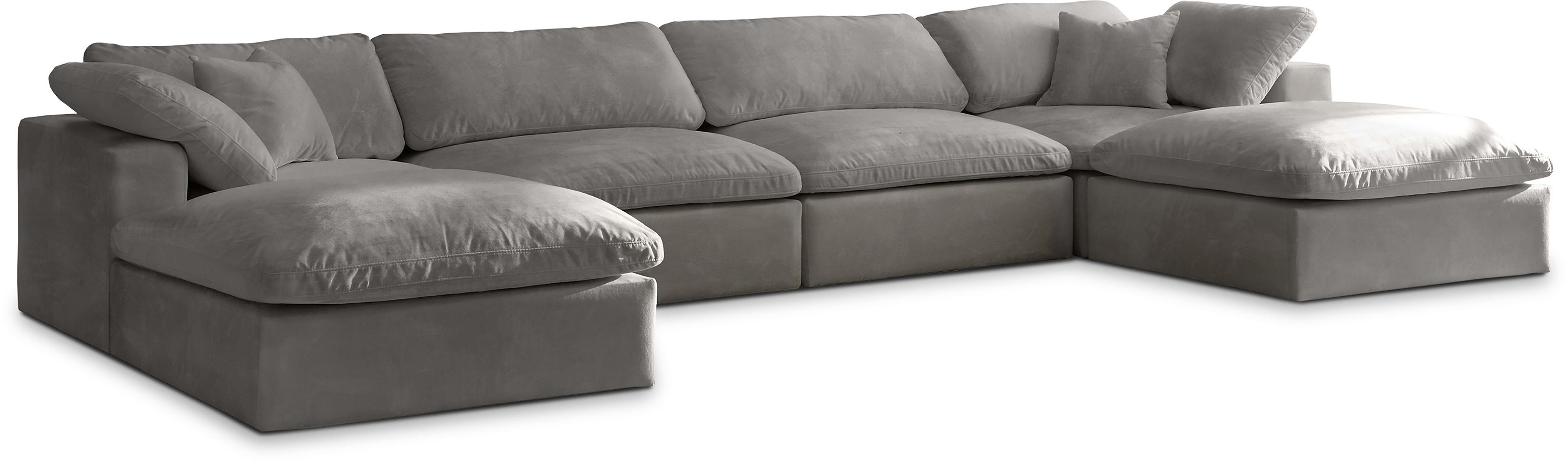 Cozy - 6 Piece Modular Double Chaise Sectional - Gray