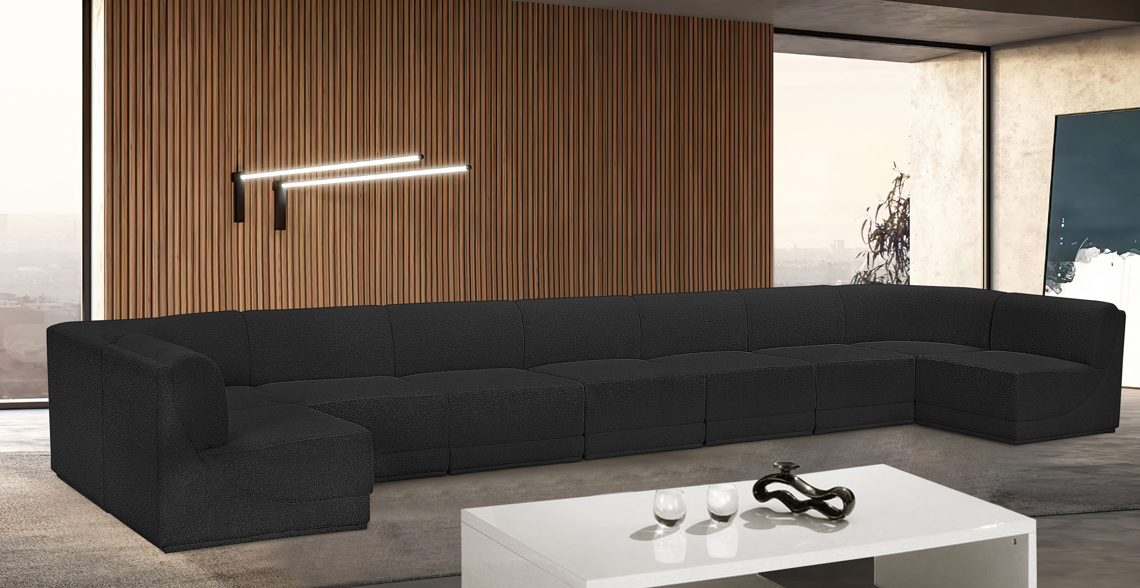Ollie - 9 Piece Modular Sectional - Black