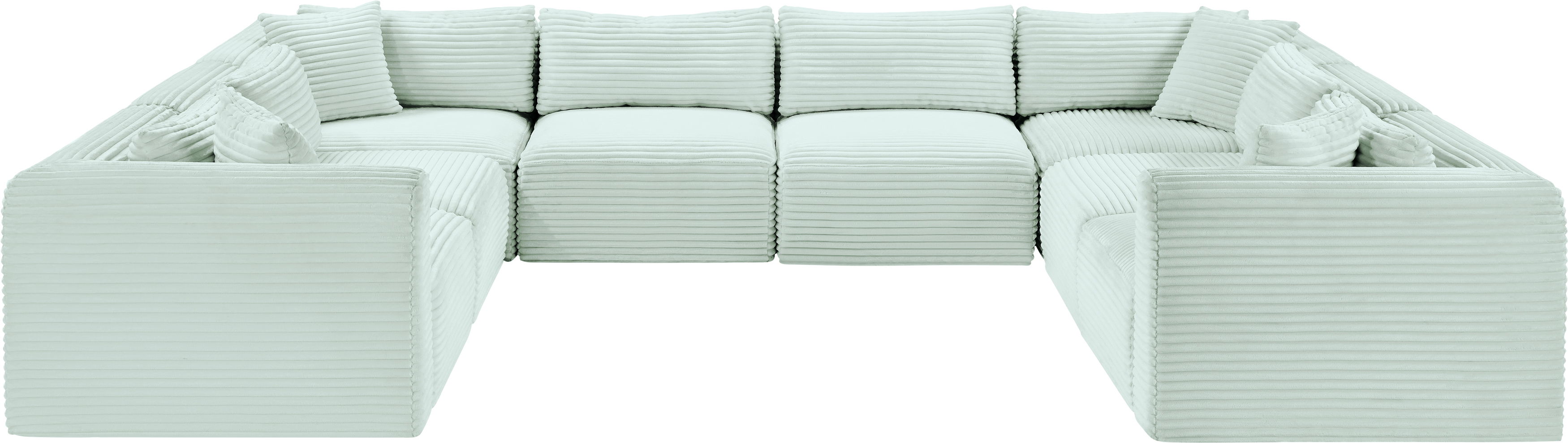 Shaggy - 8 Piece Modular U-Shaped Sectional - Mint