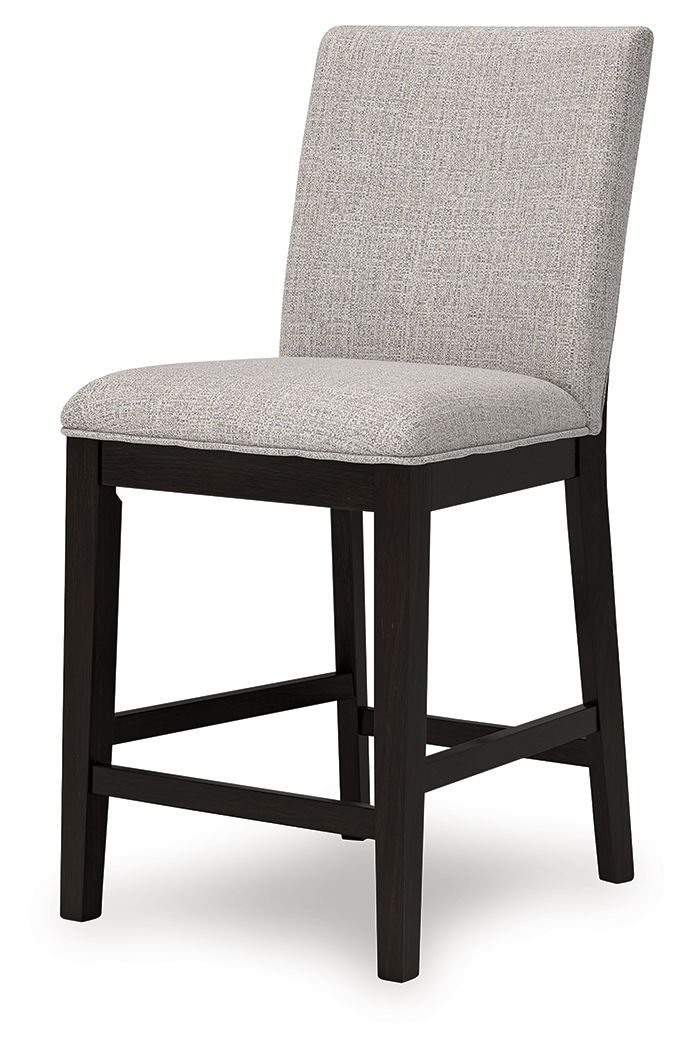 Ashley Furniture Neymorton - Upholstered Barstool (Set of 2) - Dark Grayish Brown - Image 4