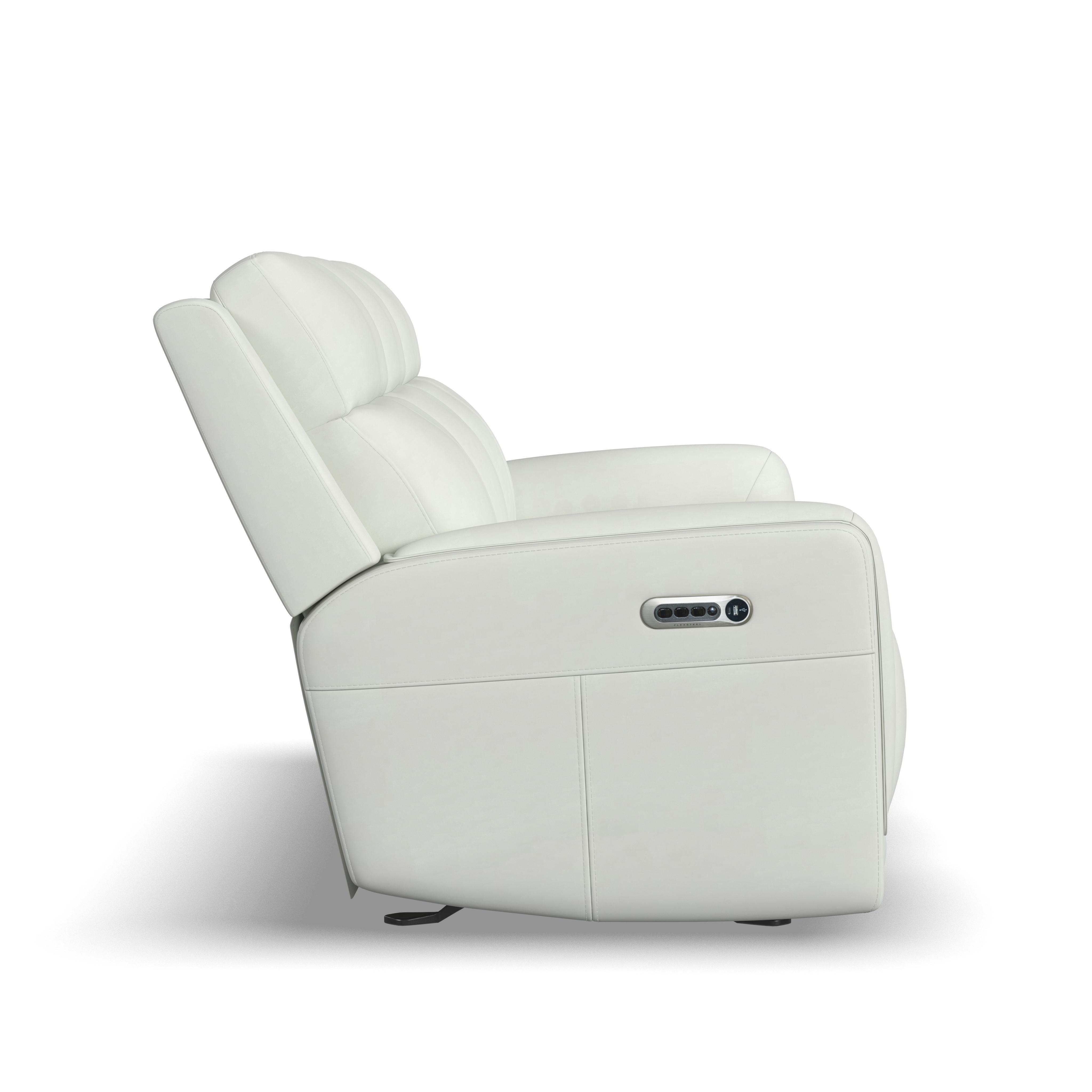Alister - Power Gliding Sofa With Power Headrests & Lumbar - Porcelain, white, view 6