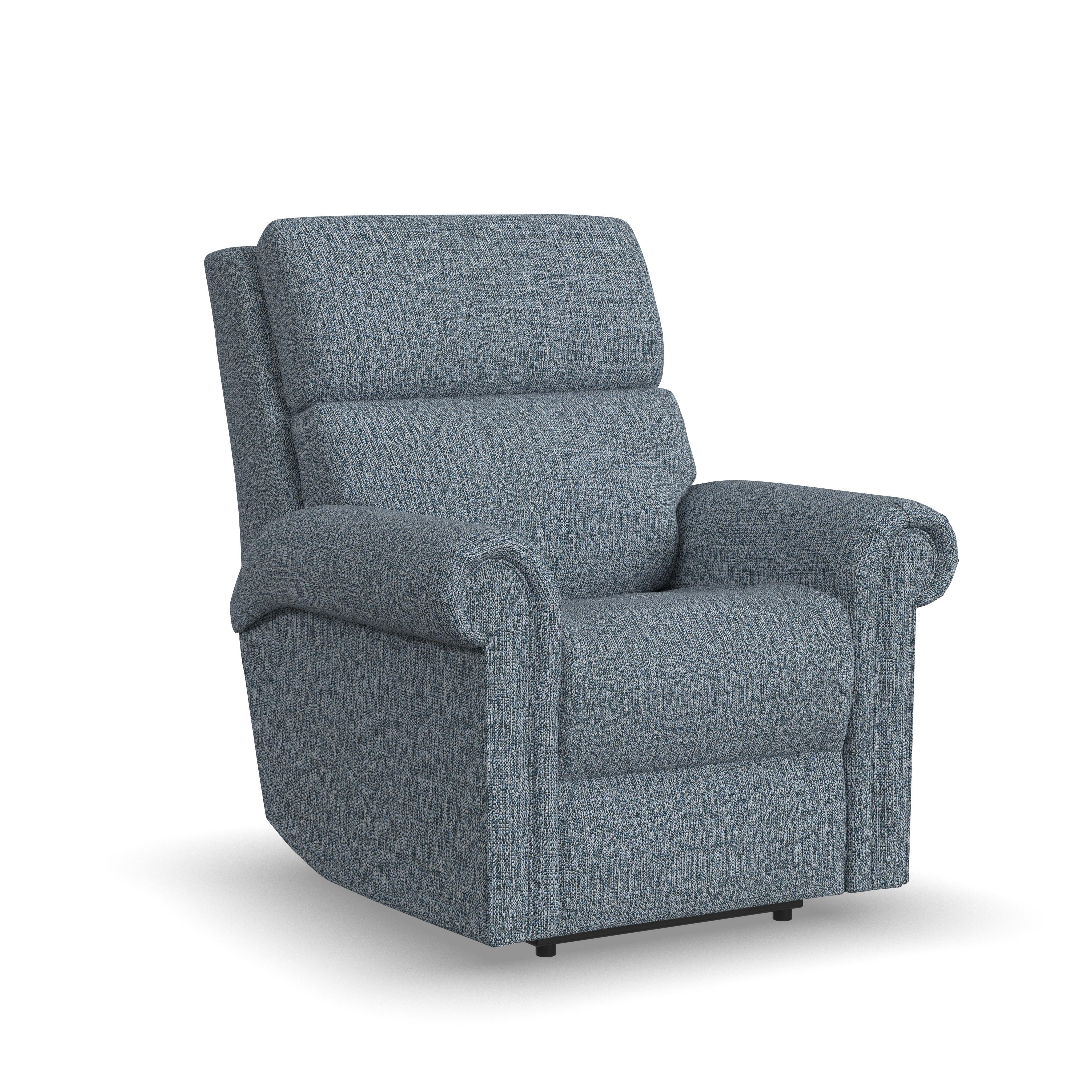 Bernard - Power Recliner With Power Headrest & Lumbar, blue, view 2