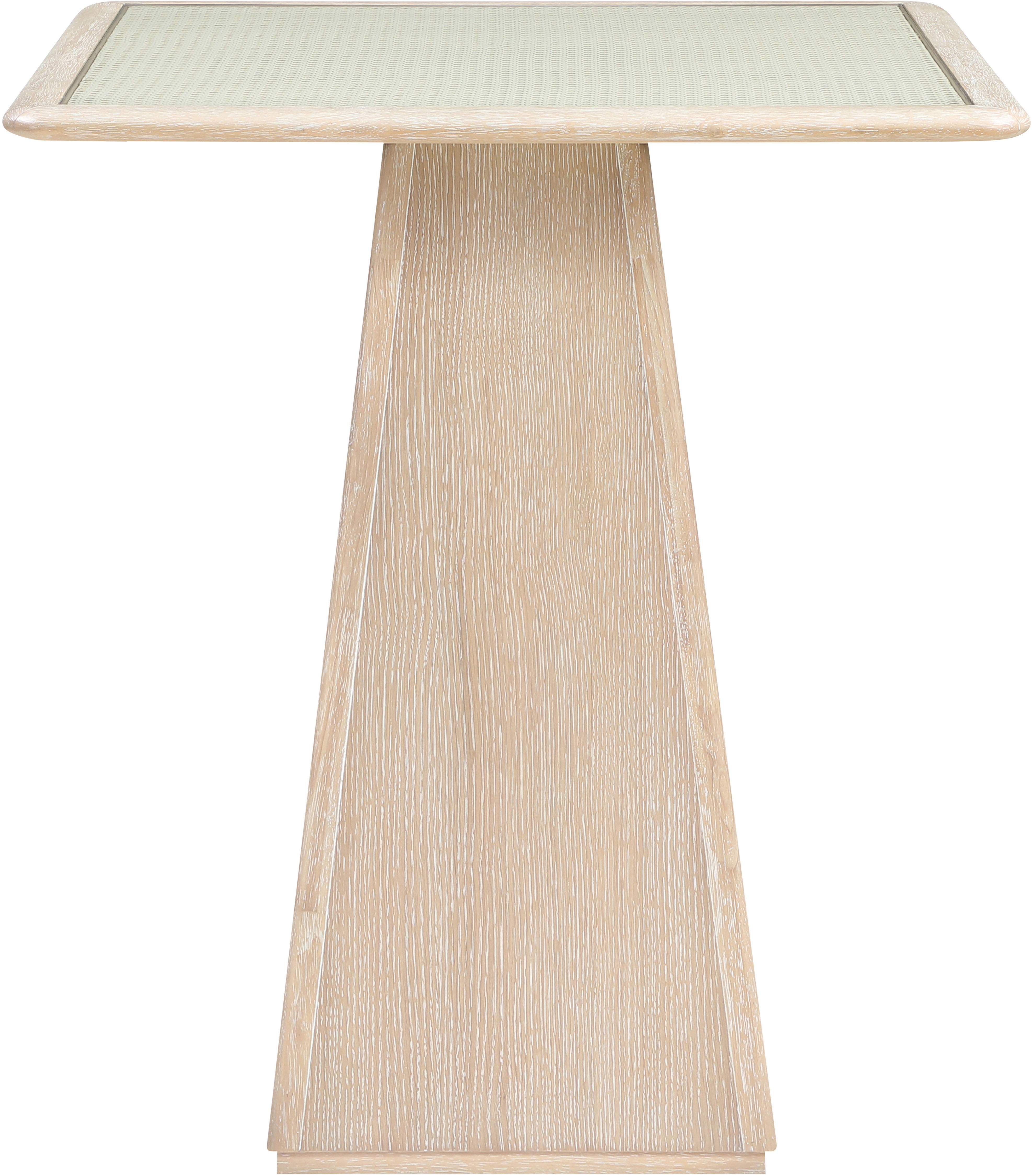 Atrium - Glass And Cane Top With Solid Wood Base Bar Height Table - Natural