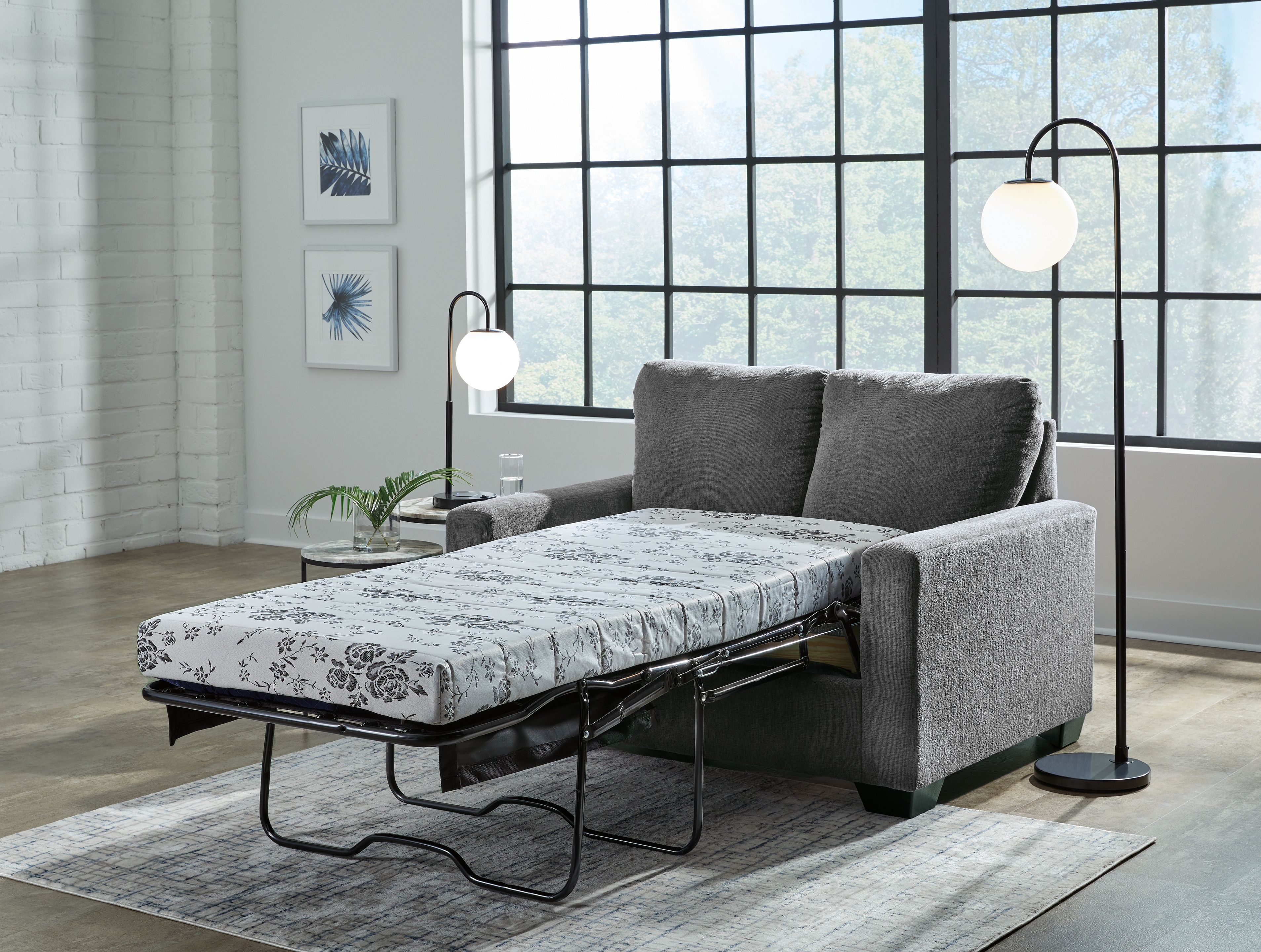 Ashley Furniture Rannis - Twin Sofa Sleeper - Pewter - Image 9