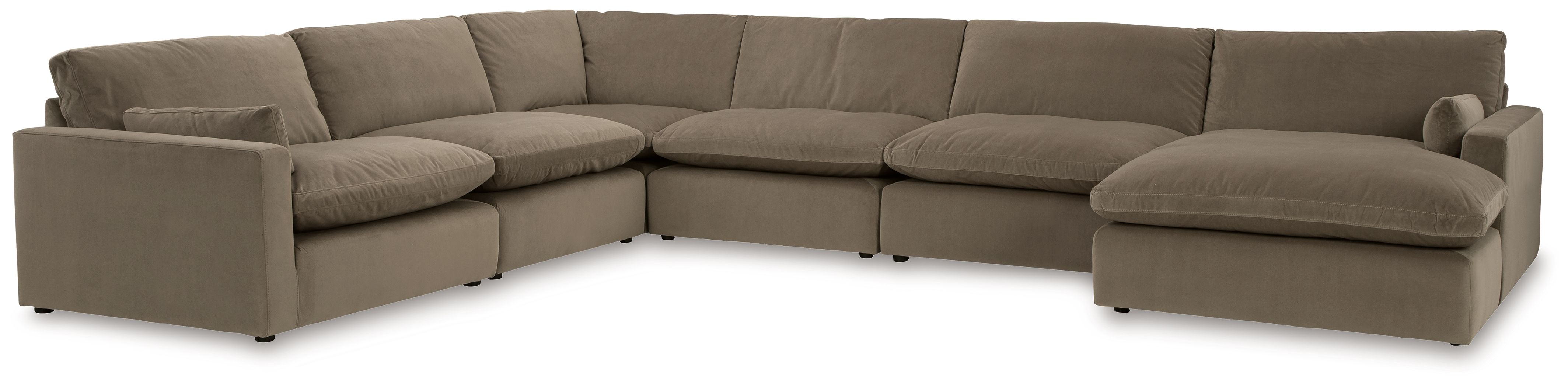 Ashley Sophie - Cocoa - 6-Piece Sectional With Raf Corner Chaise