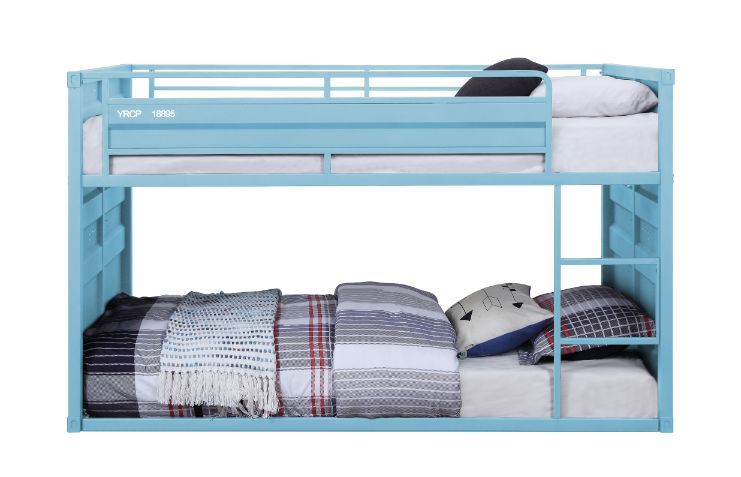 Cargo - Twin Over Twin Bunk Bed - Aqua, light blue, view 2