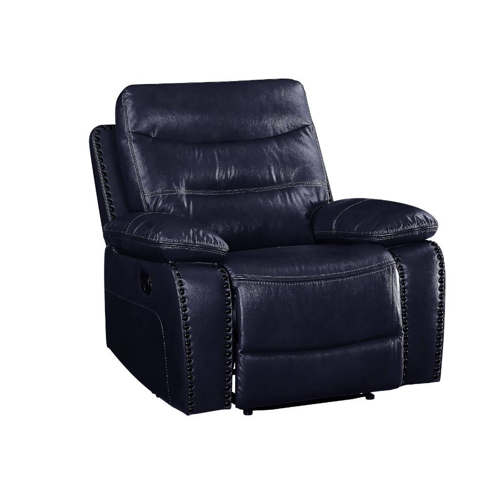 Aashi - Motion Recliner - Navy Leather-Gel Match Image