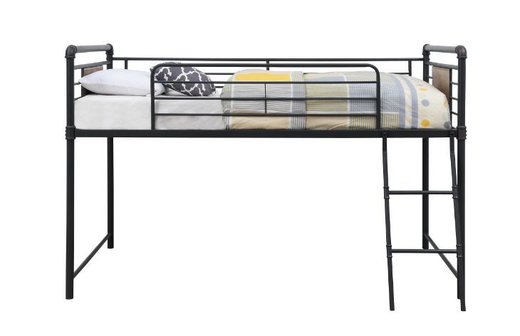 Cordelia - Twin Loft Bed With Slide - Antique Oak, Sandy Black & Dark Bronze Hand-Brushed, black, view 6