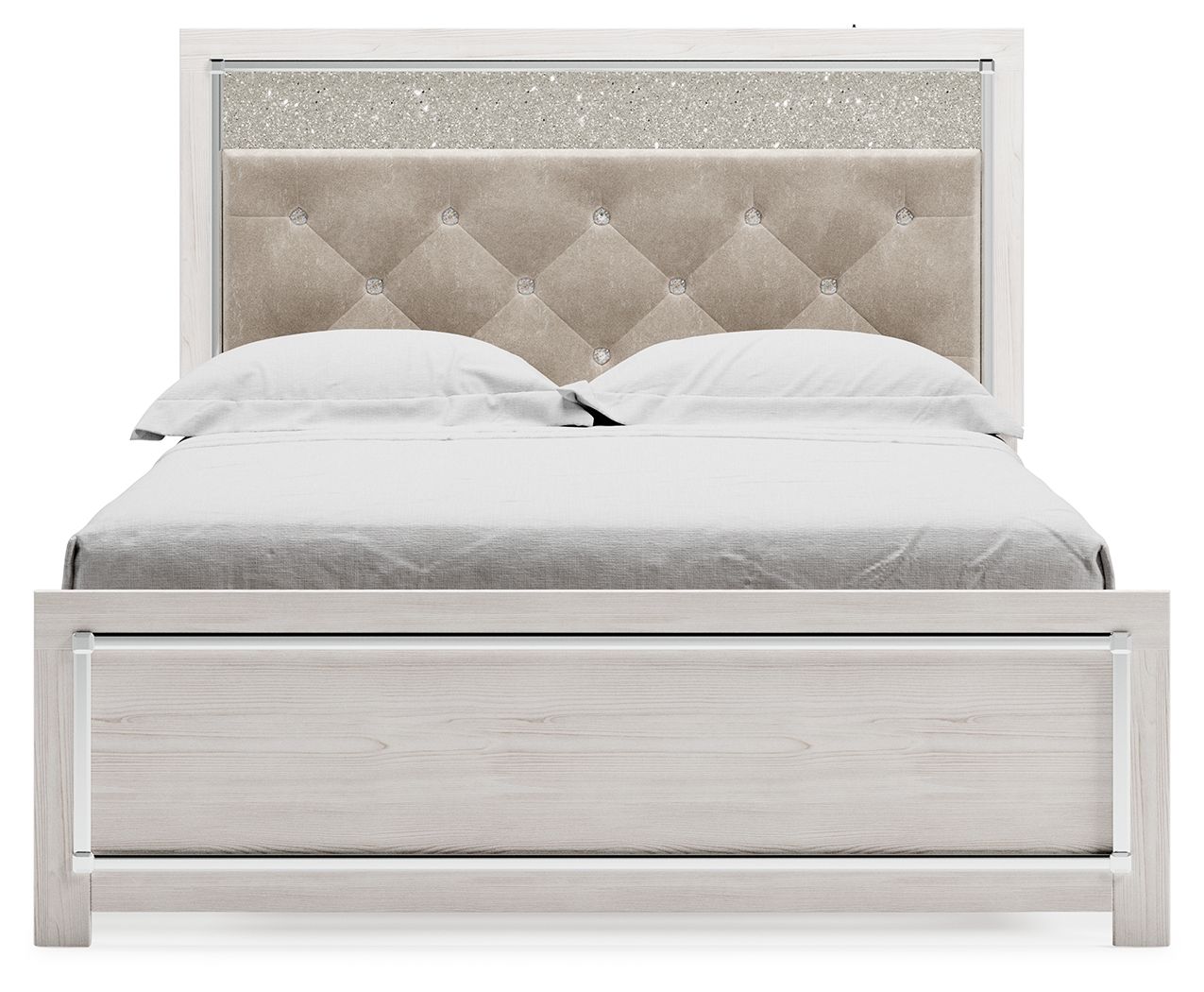 Ashley Furniture Altyra - Queen Panel Bed With Roll Slats - White - Image 4